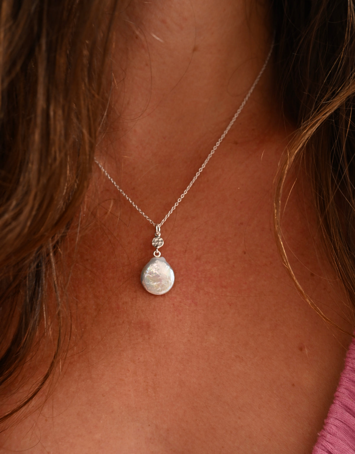 Silver Keshi Pearl Necklace