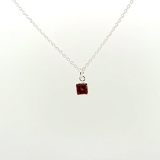 Square Birthstone Necklace