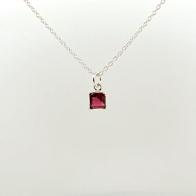 Square Birthstone Necklace