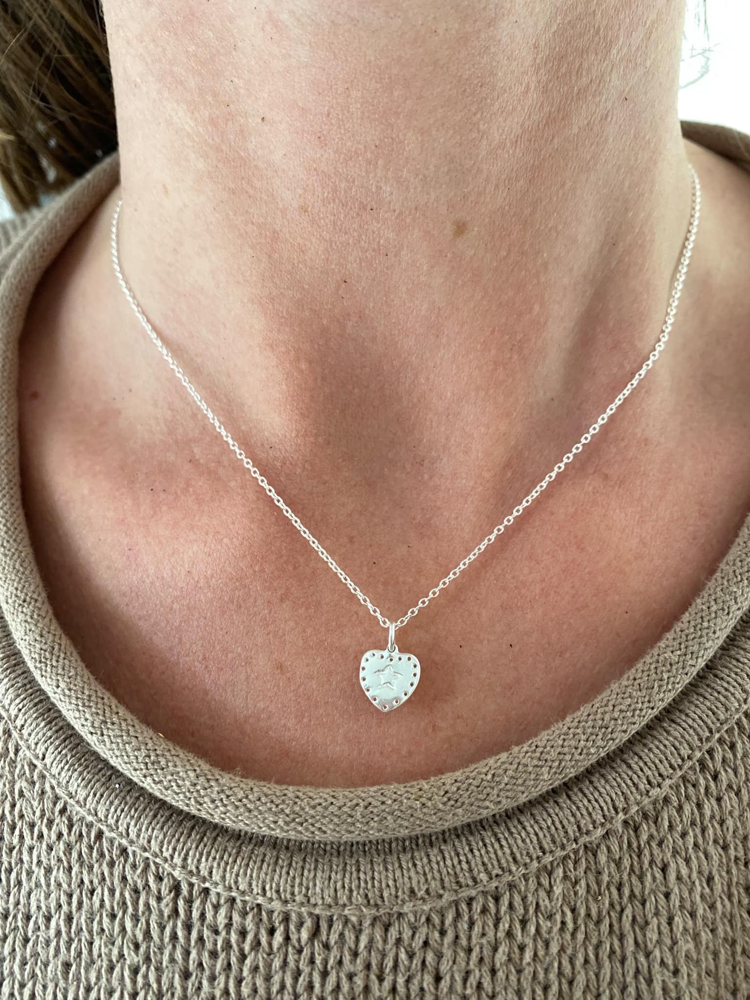 Lapis Silver Heart Necklace