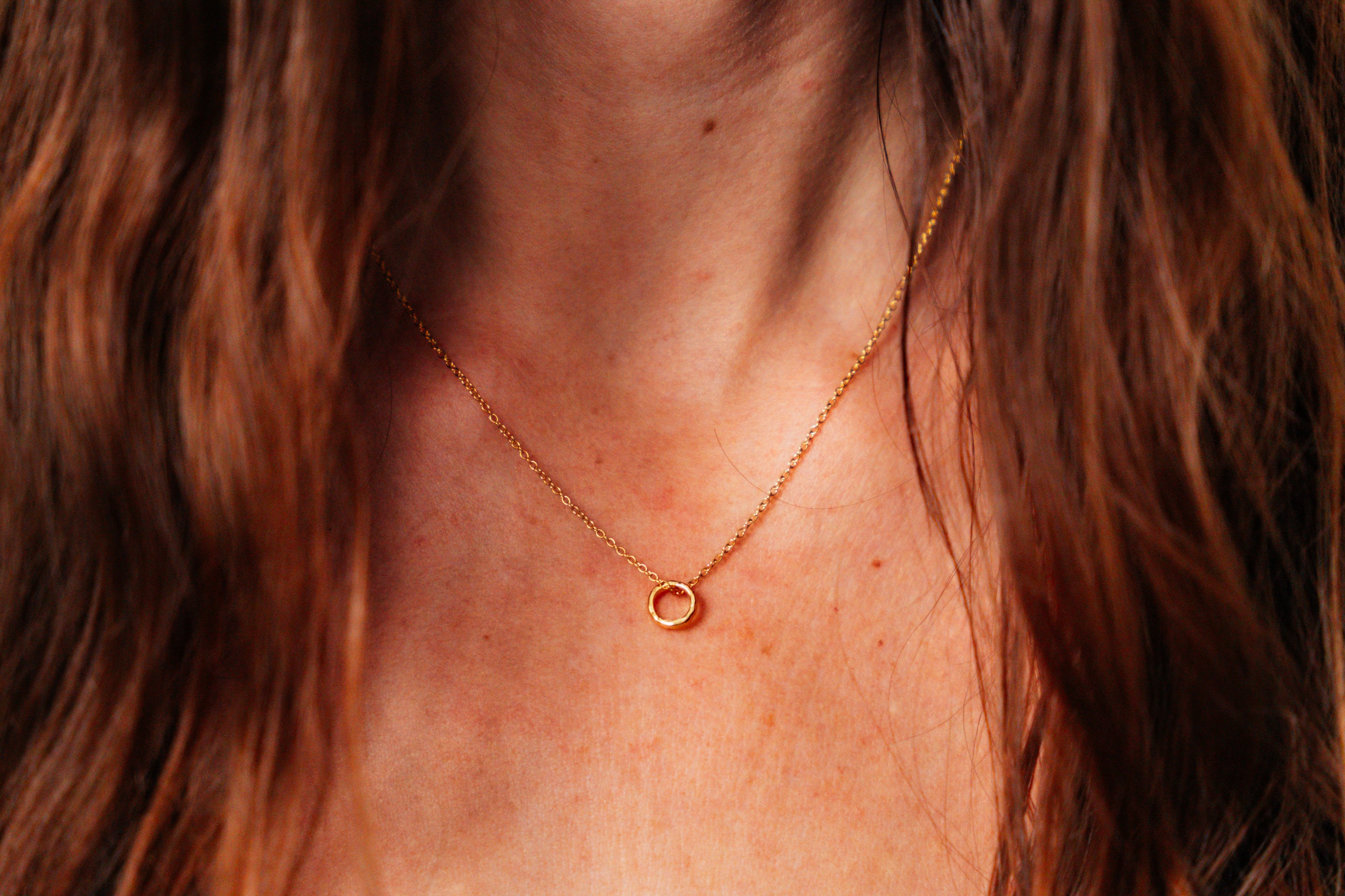 Gold Open Circle Necklace