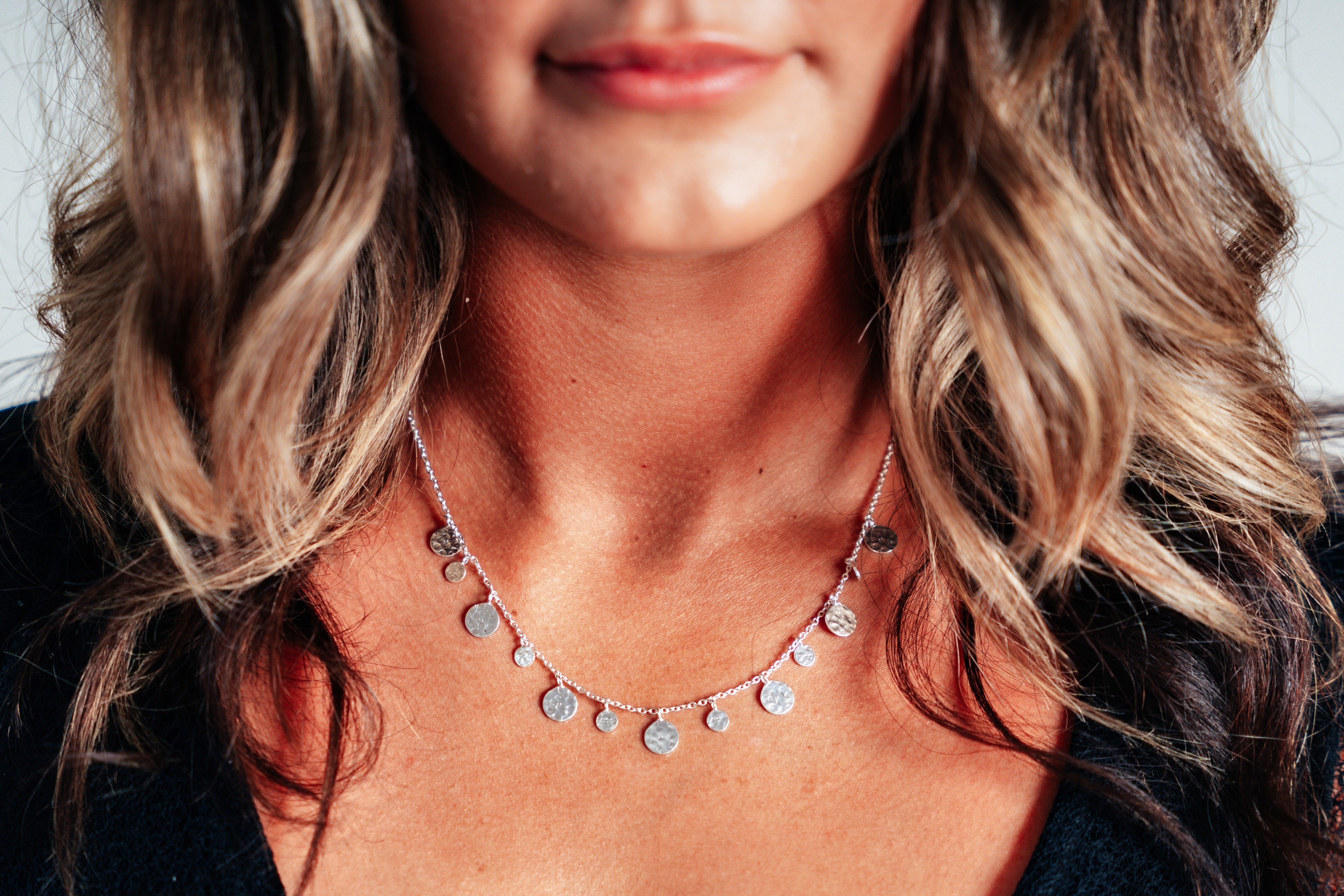 Silver Multi Disc Necklace