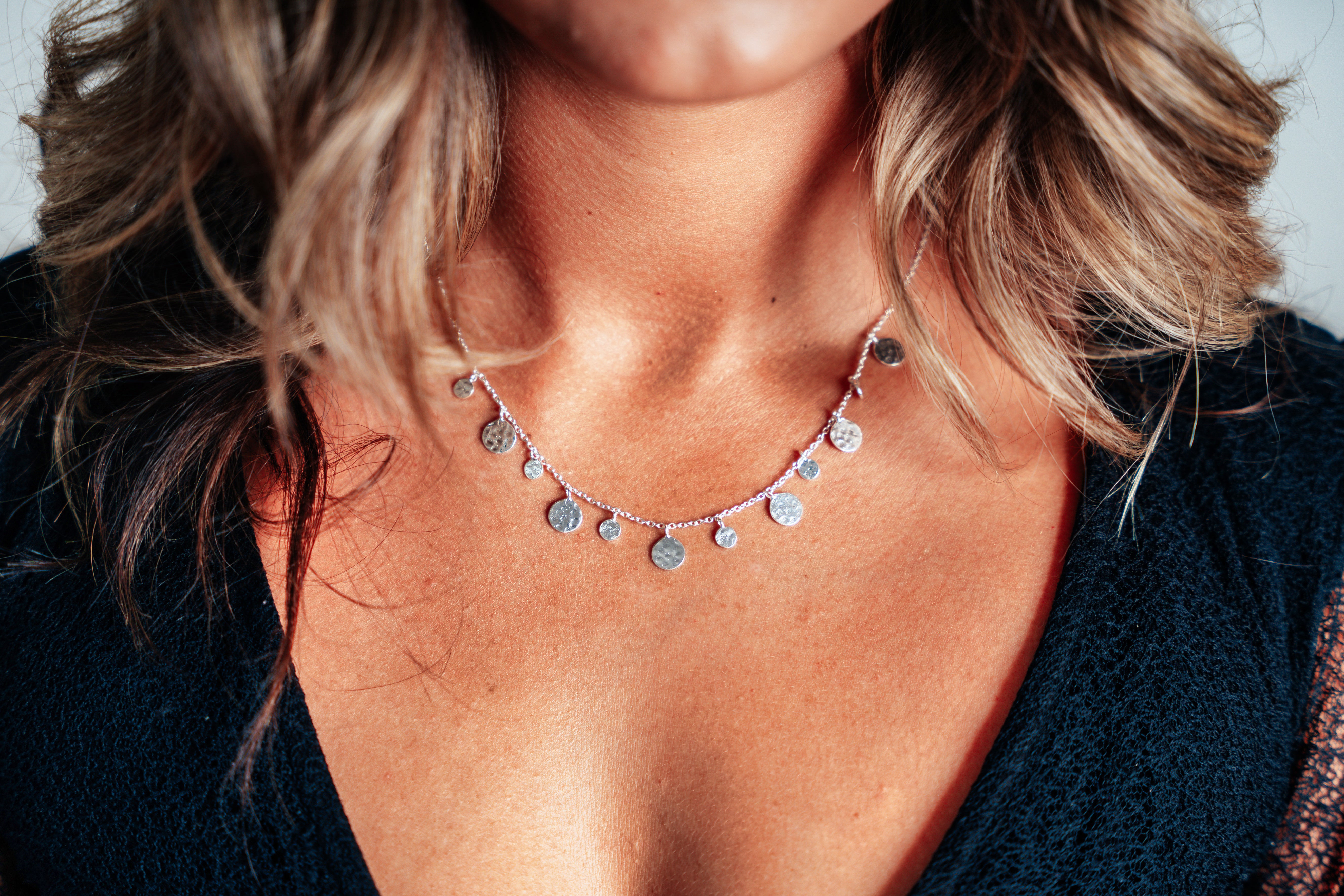 Silver Multi Disc Necklace