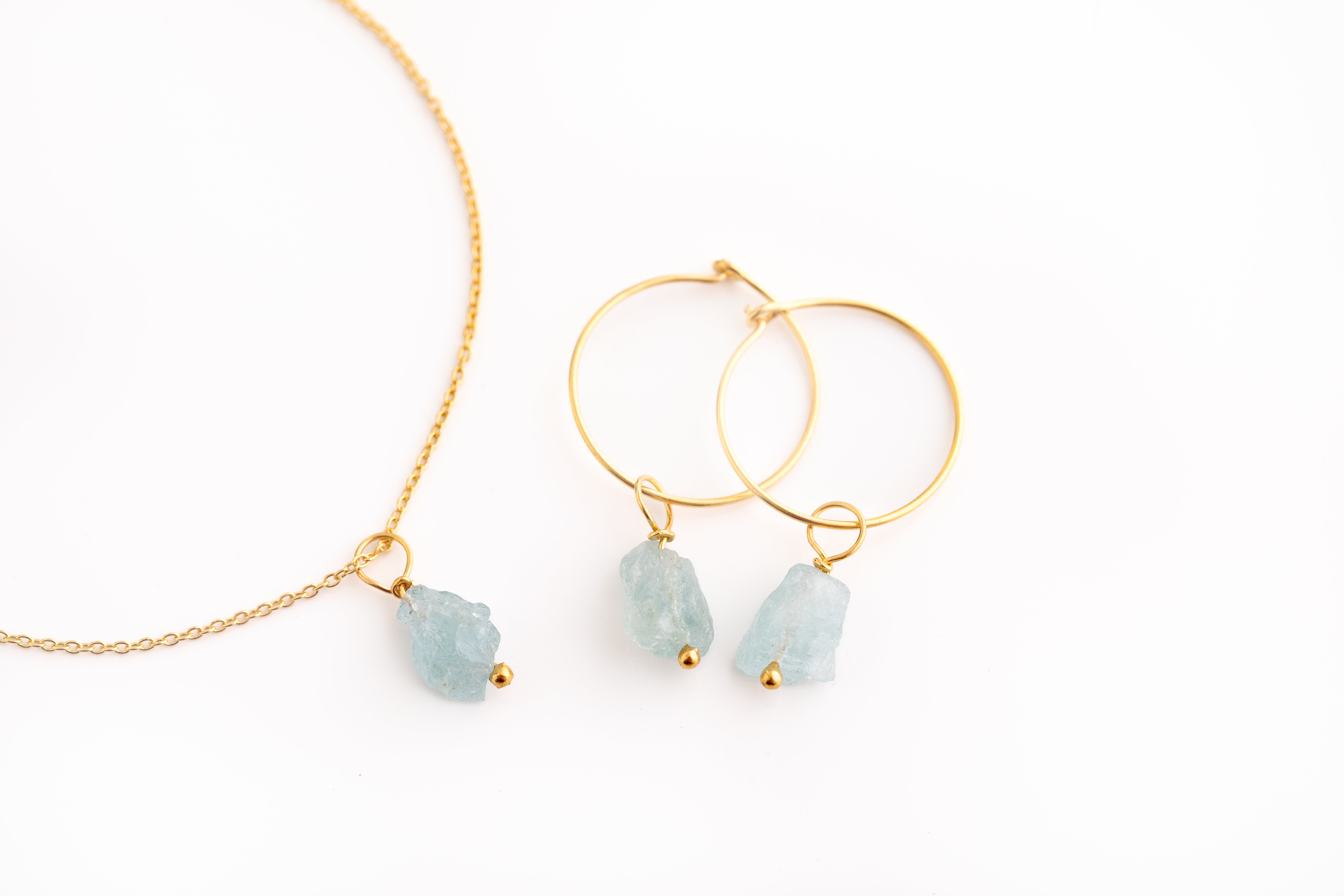 Gold Natural Crystal Necklace