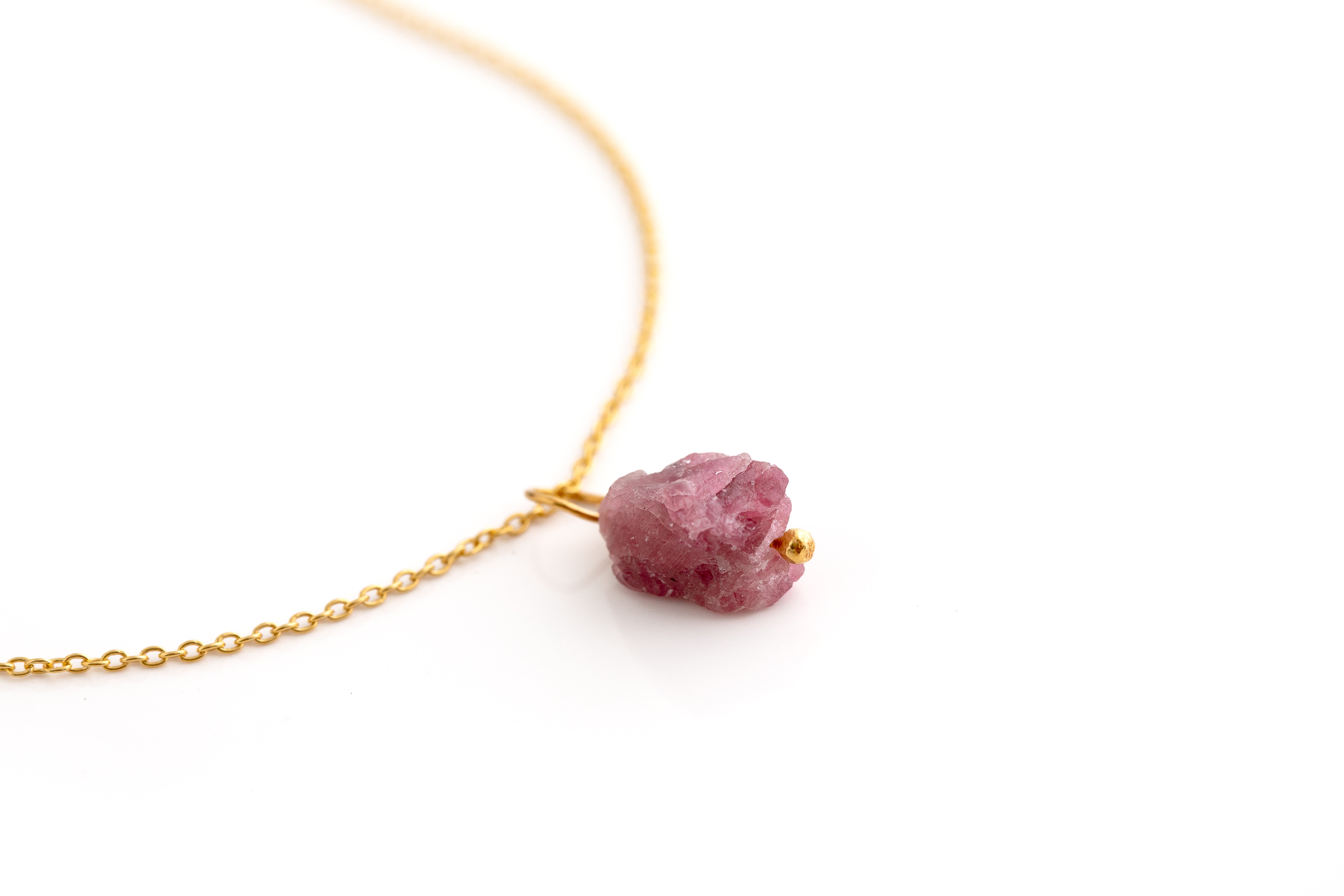 Gold Natural Crystal Necklace