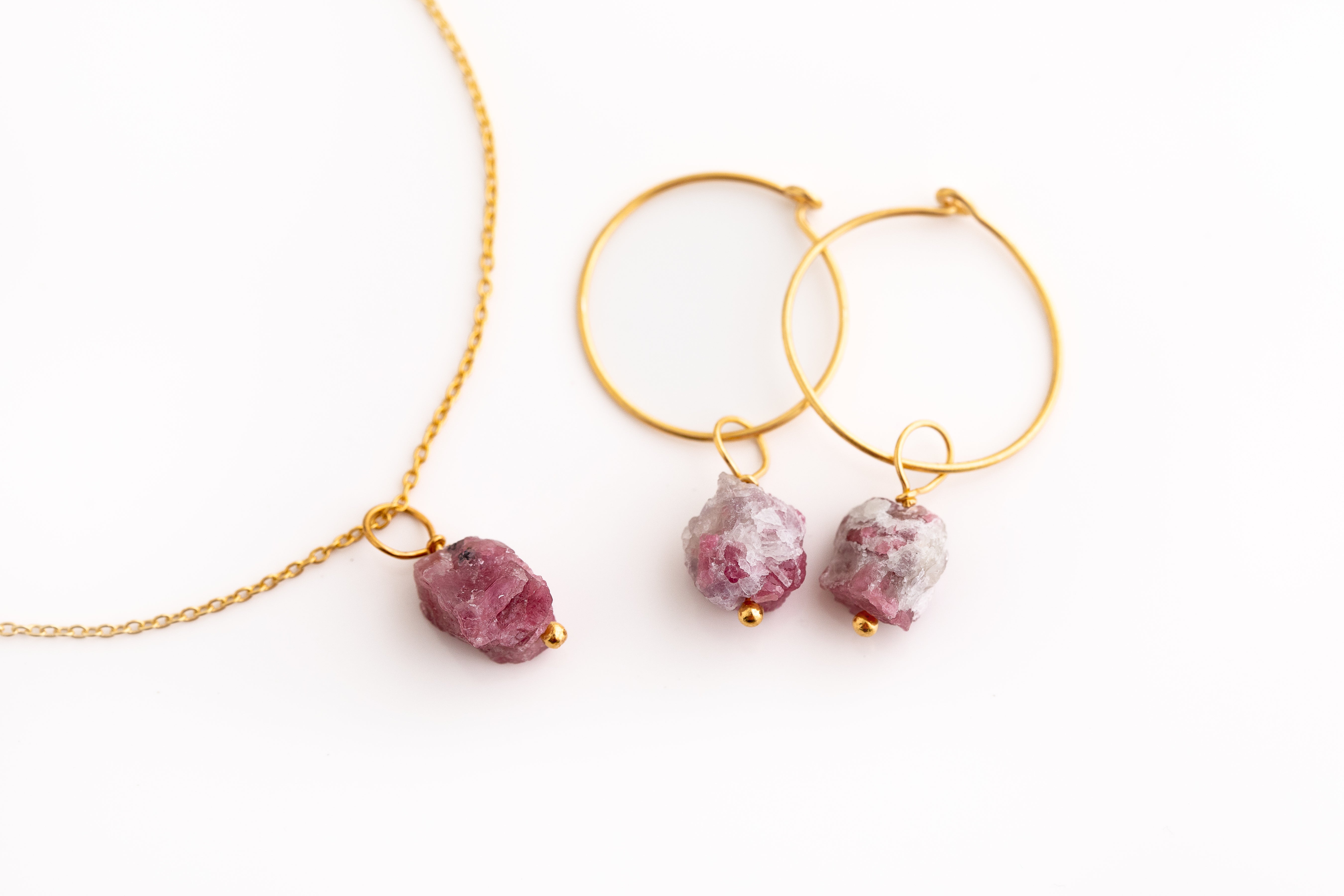 Gold Natural Crystal Necklace