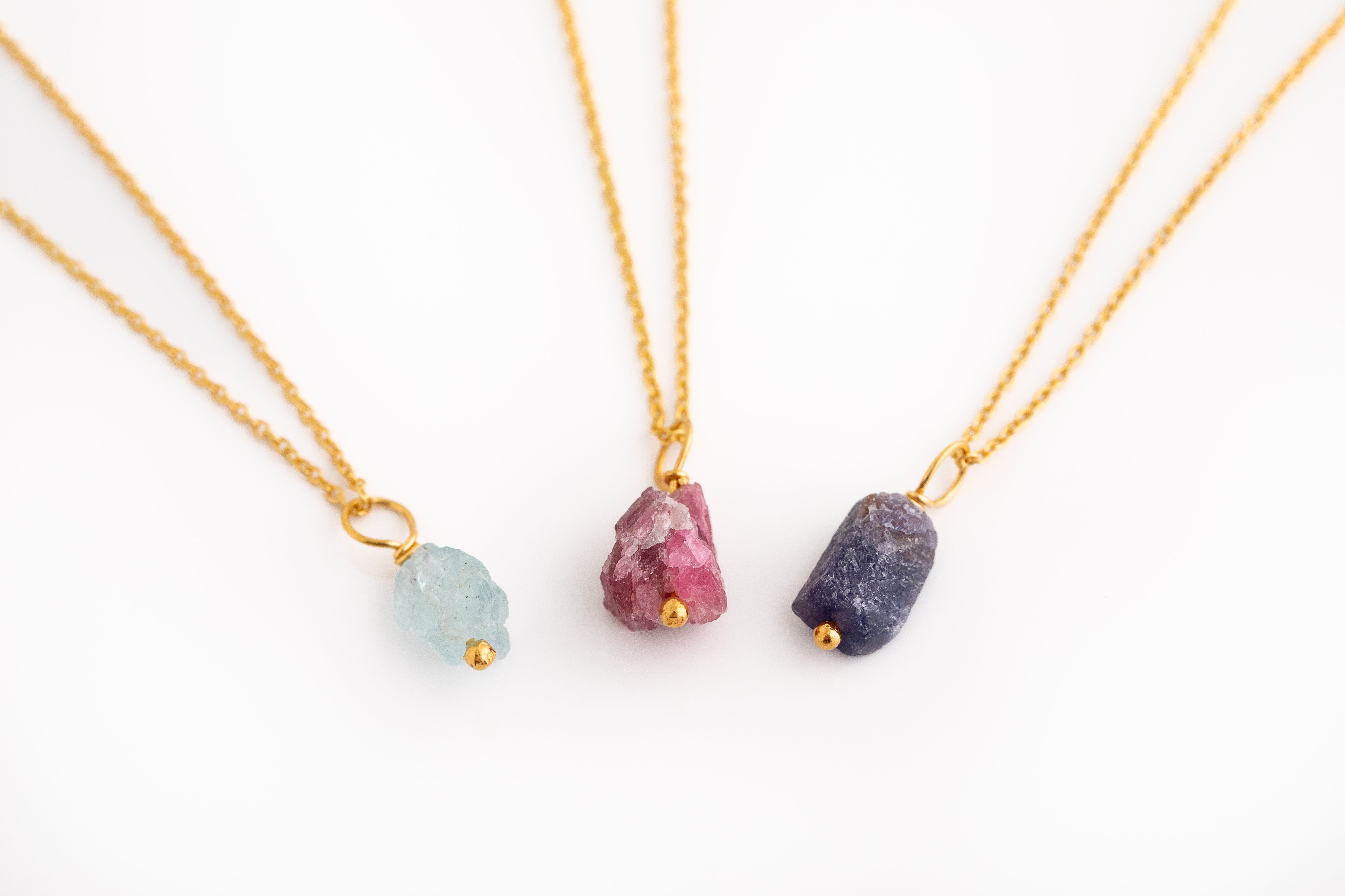 Gold Natural Crystal Necklace