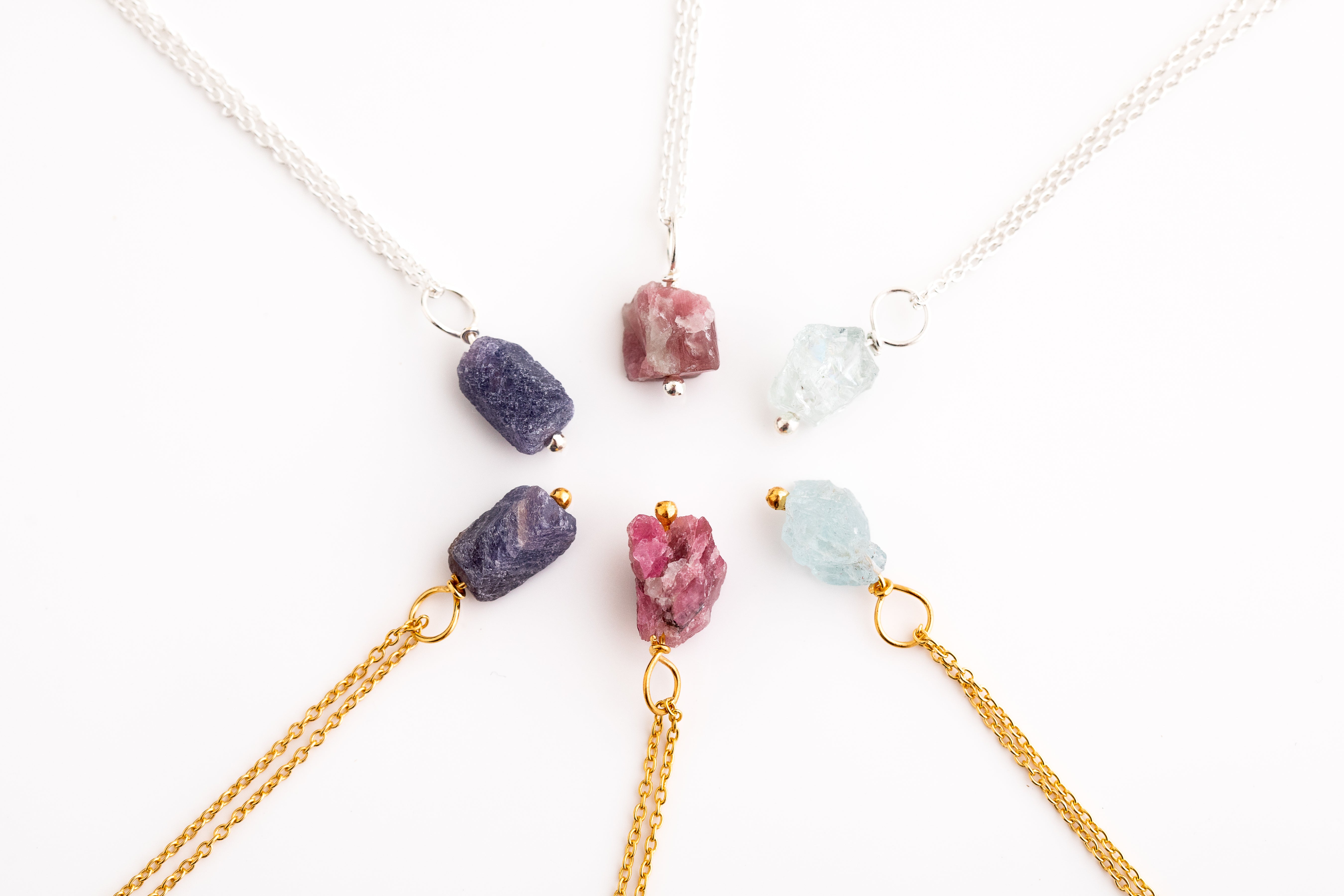 Silver Natural Crystal Necklace