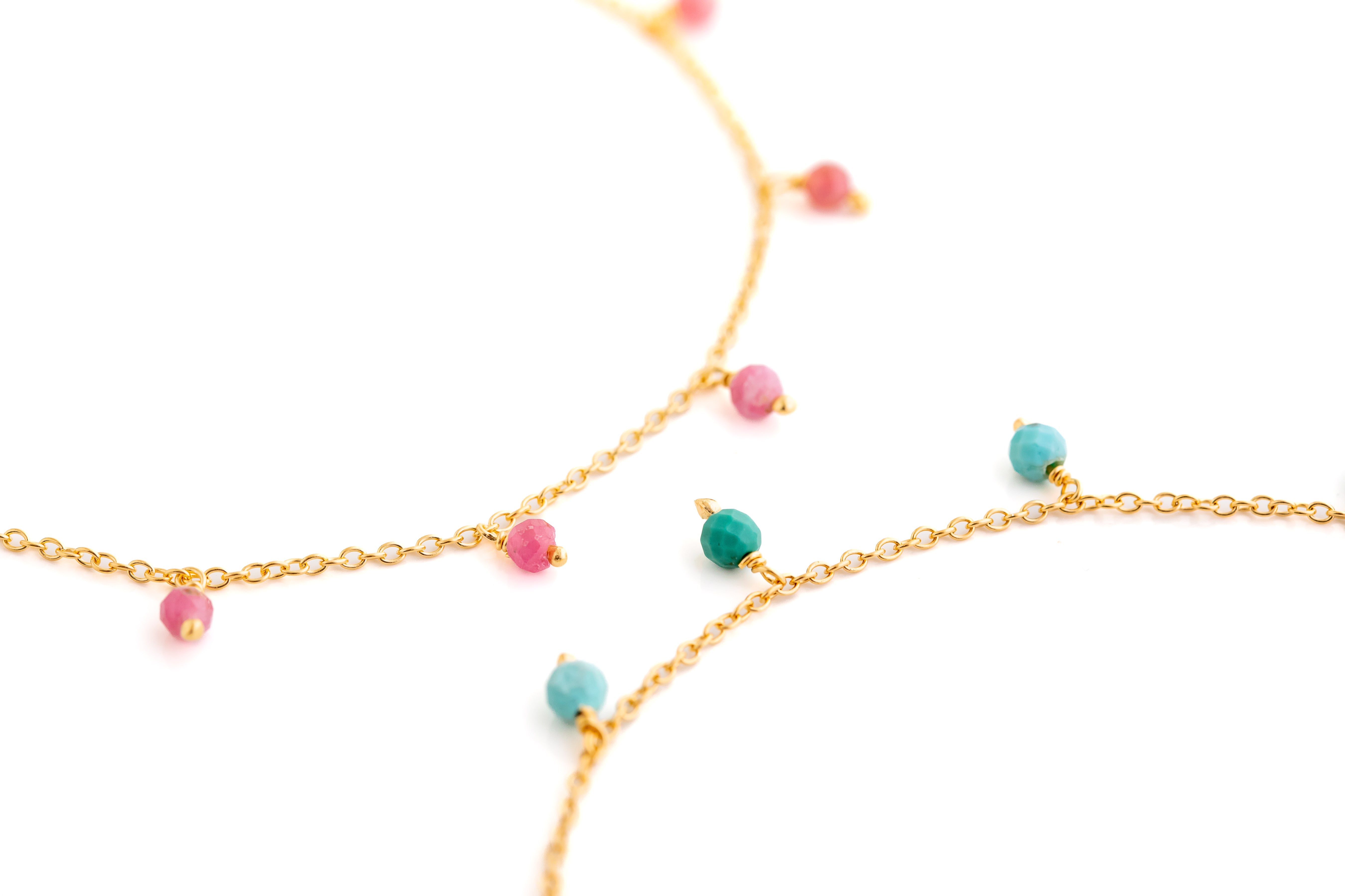 Gold Gemstone Beaded Bracelet