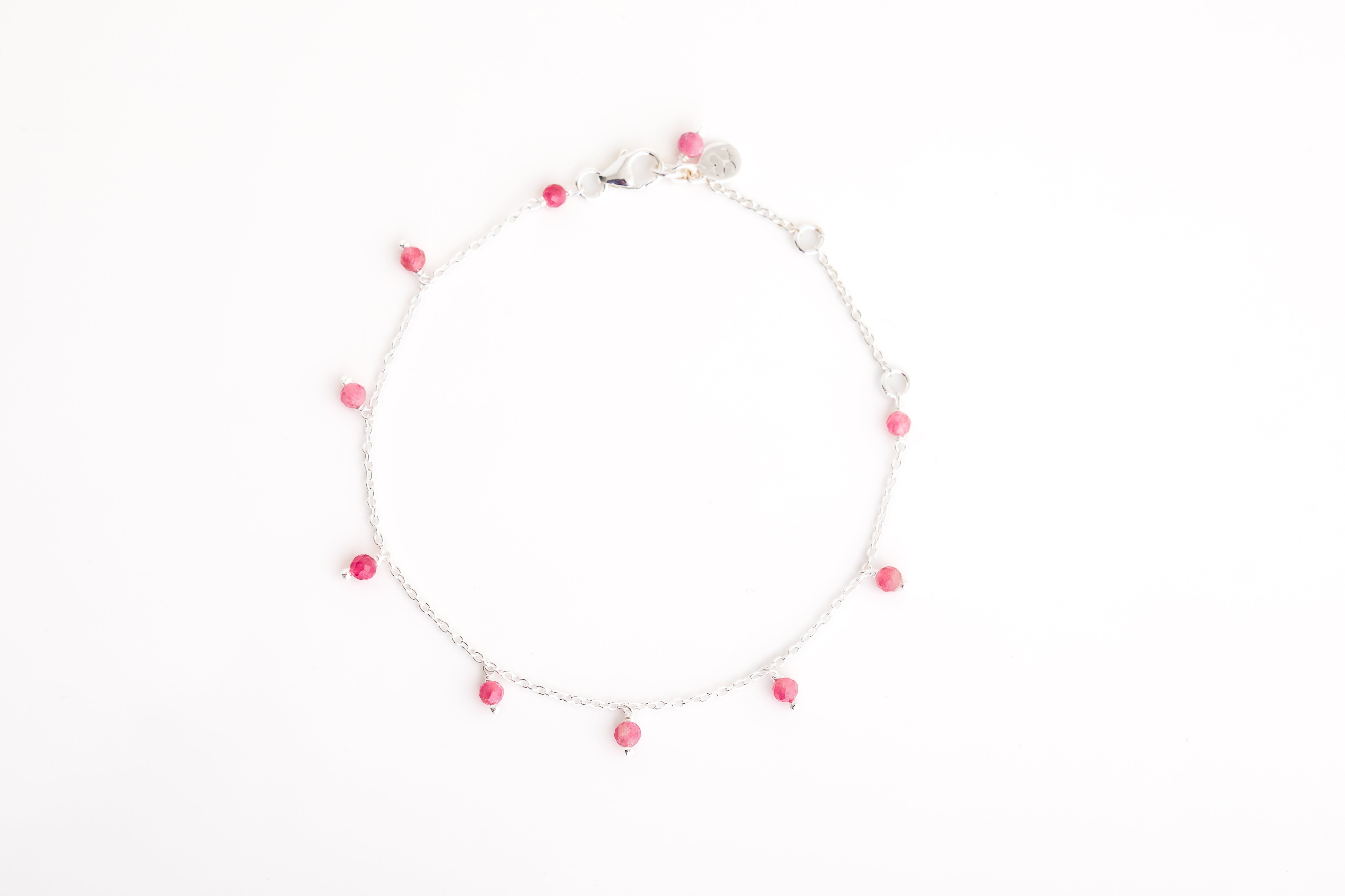 Silver Gemstone Beaded Bracelet