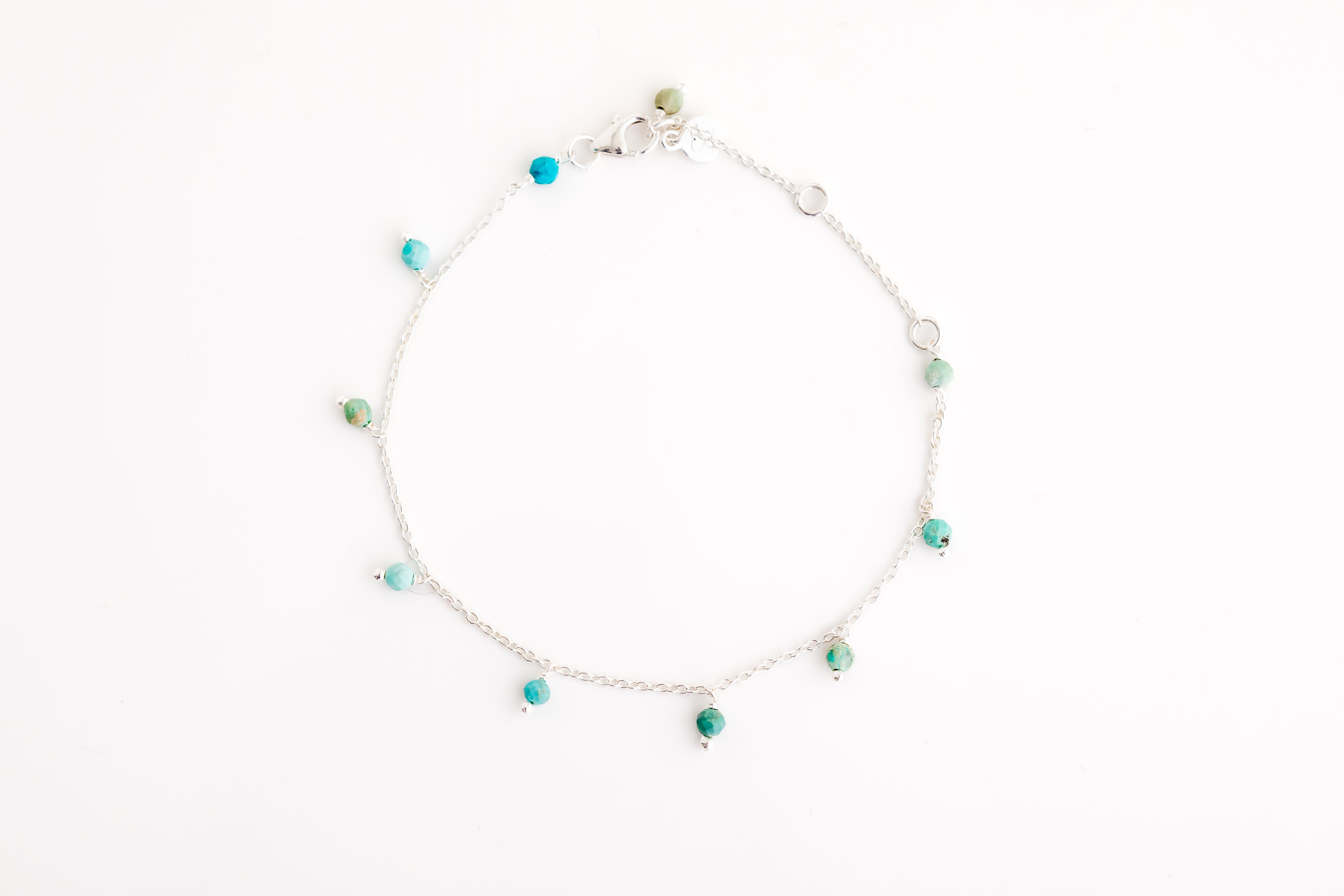 Silver Gemstone Beaded Bracelet