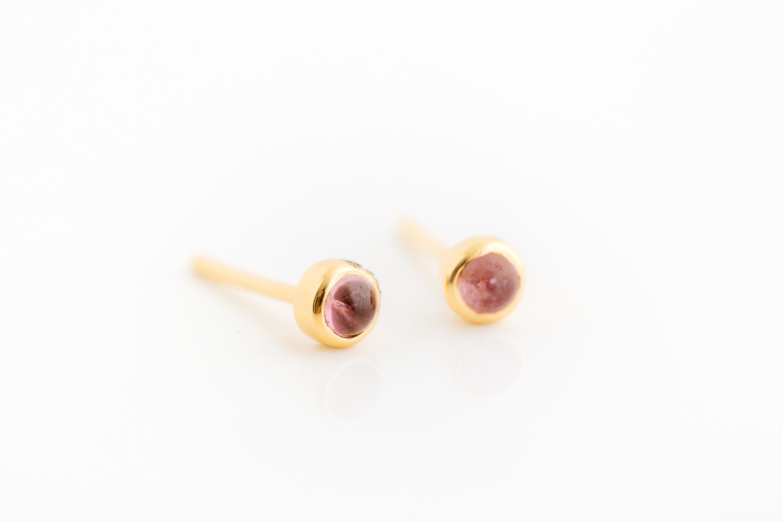 Gold Tiny Gemstone Stud Earrings