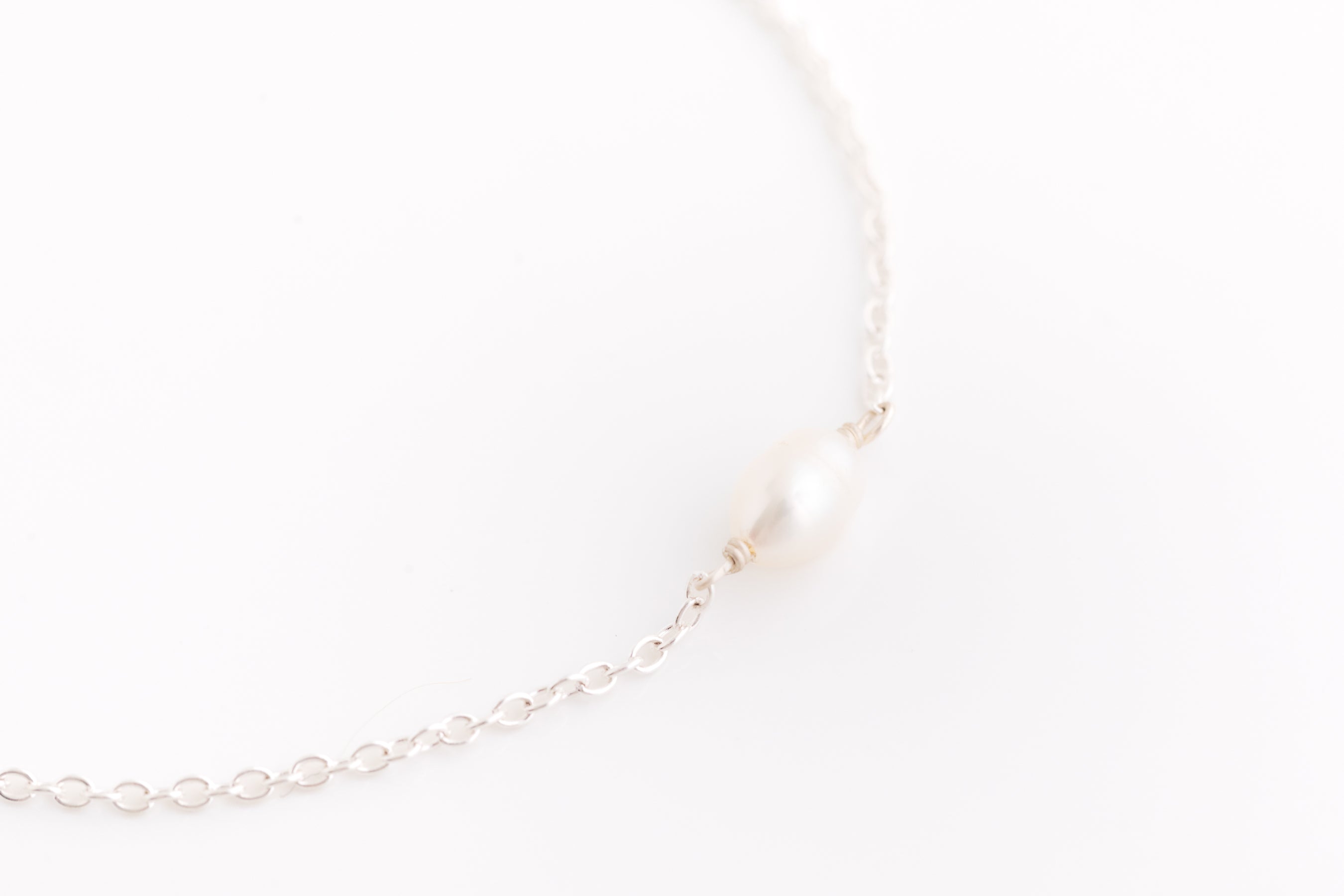 Tiny Silver Pearl Bracelet
