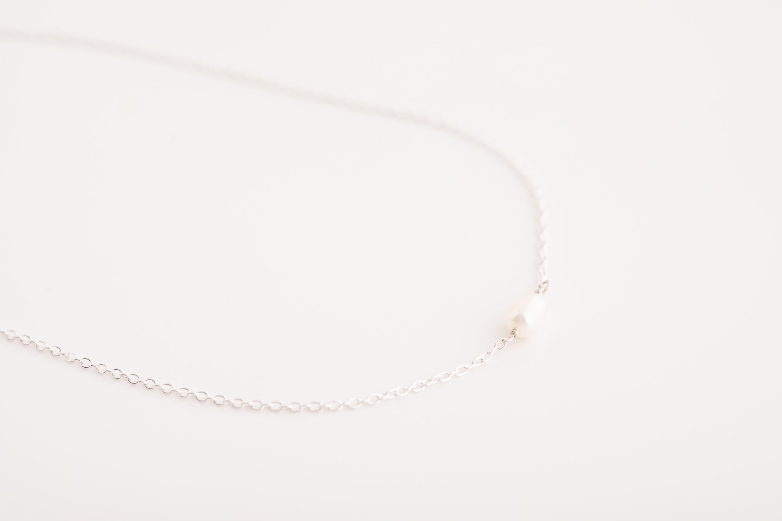 Tiny Silver Pearl Necklace