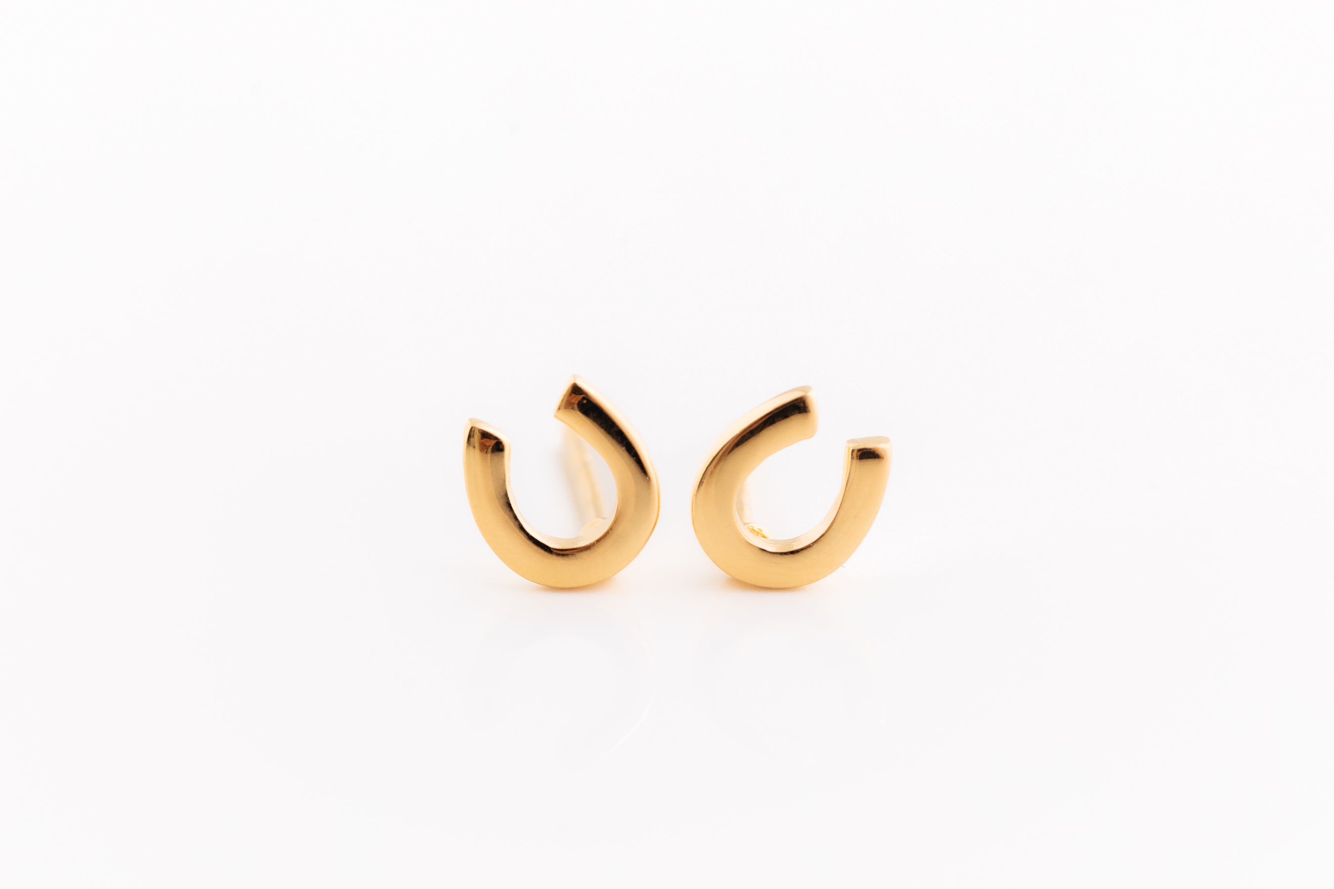 Gold Horseshoe Stud Earrings