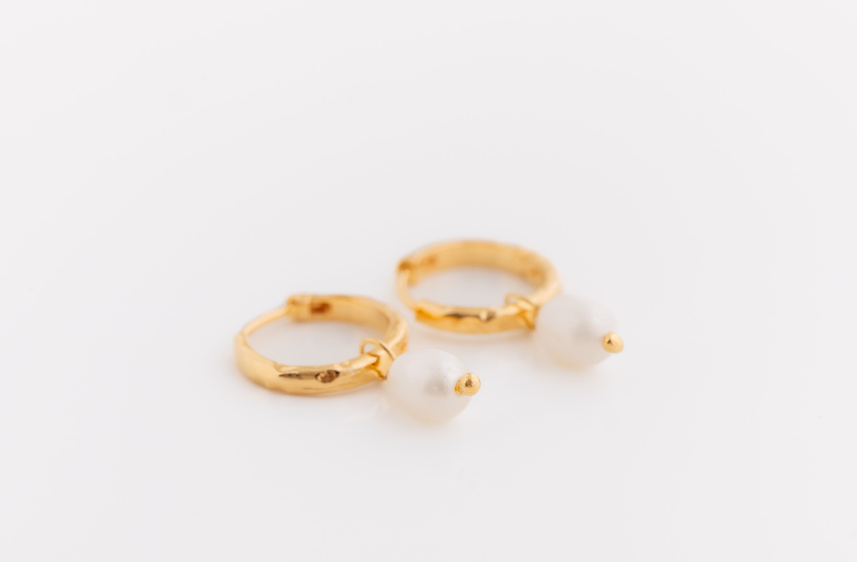 Tiny Gold Pearl Huggies