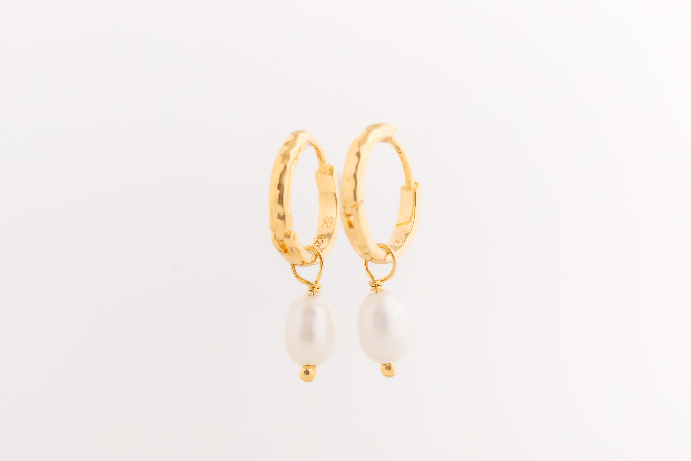 Tiny Gold Pearl Huggies