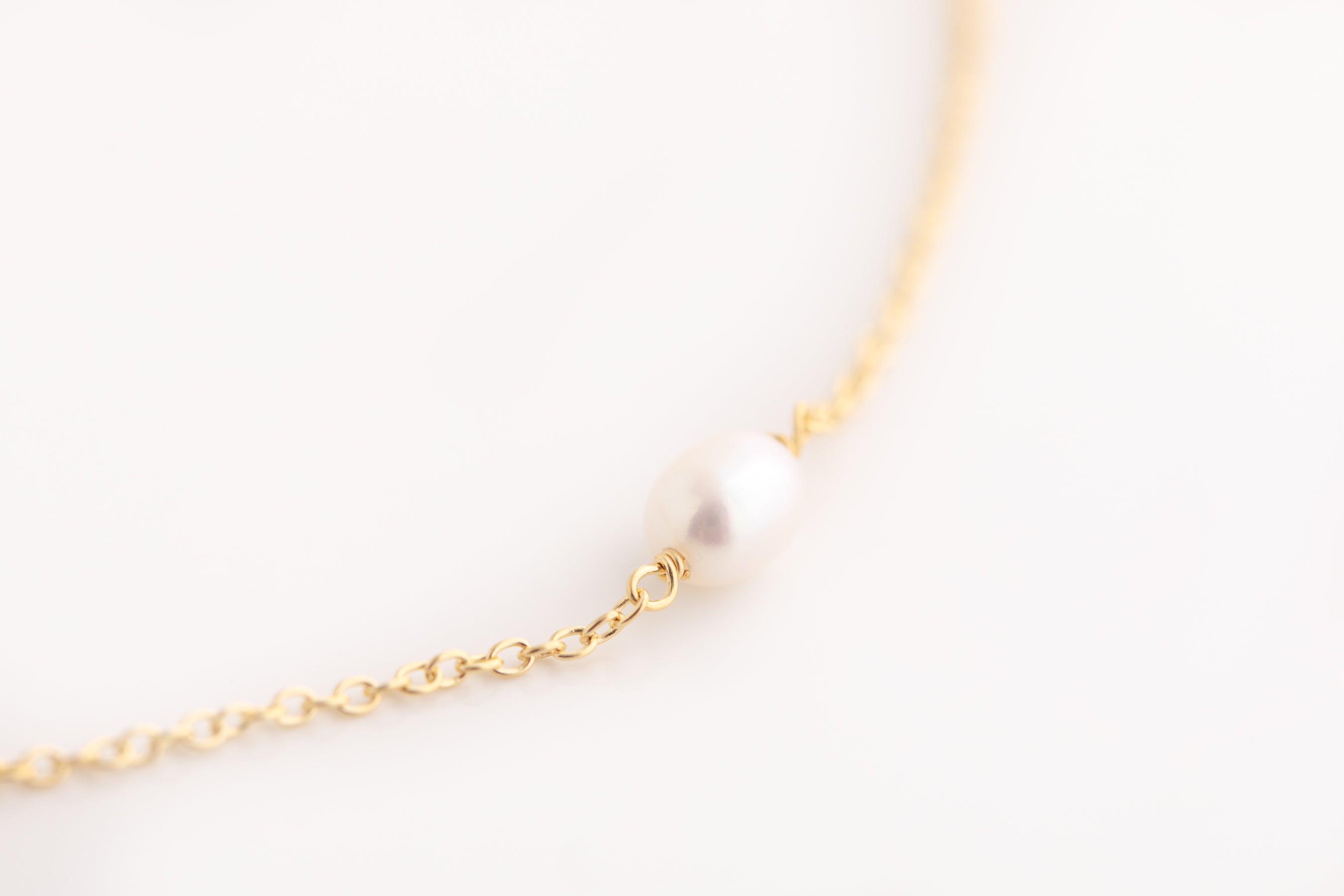 Tiny Gold Pearl Necklace