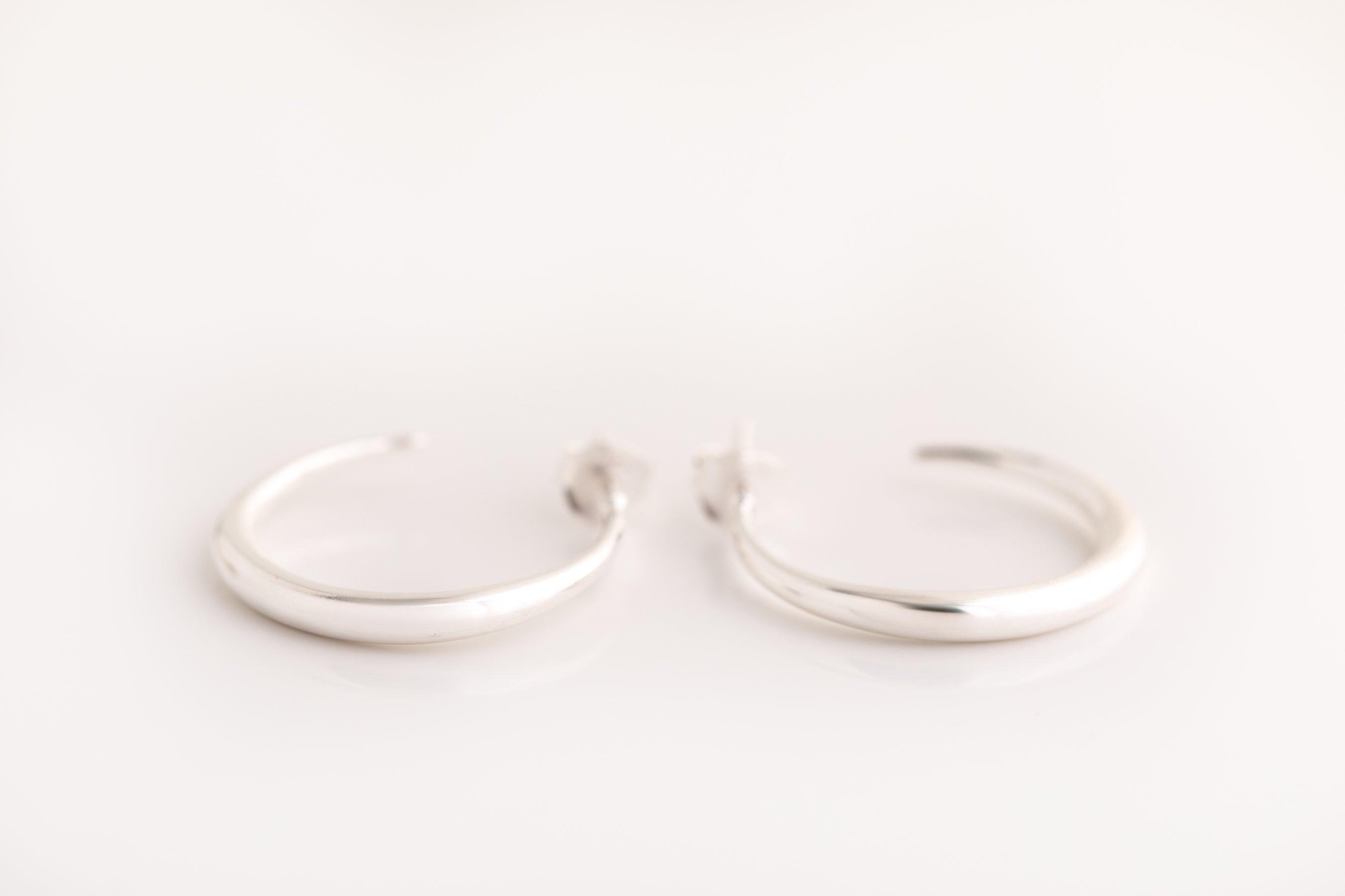 Silver Graduated Hoop Earrings