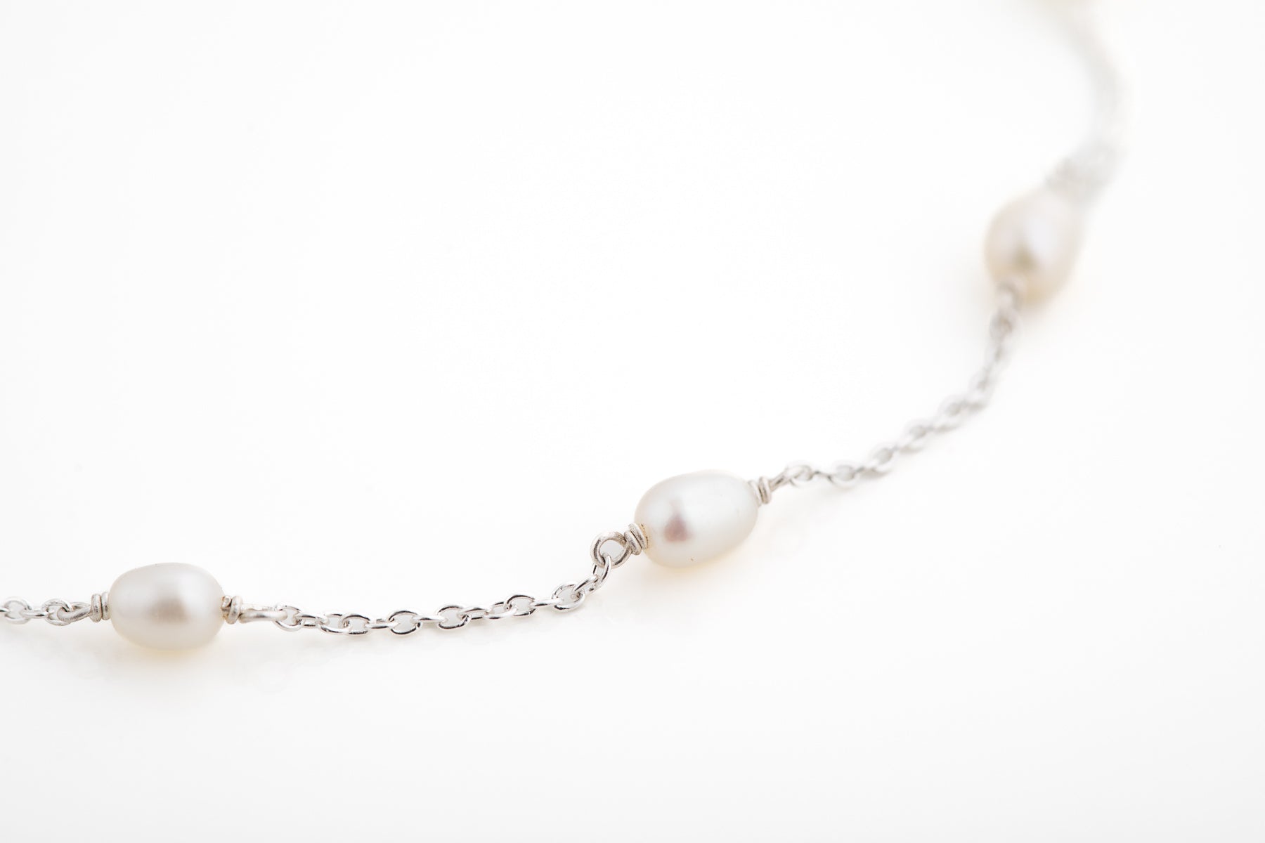 Silver Multi Pearl Necklace