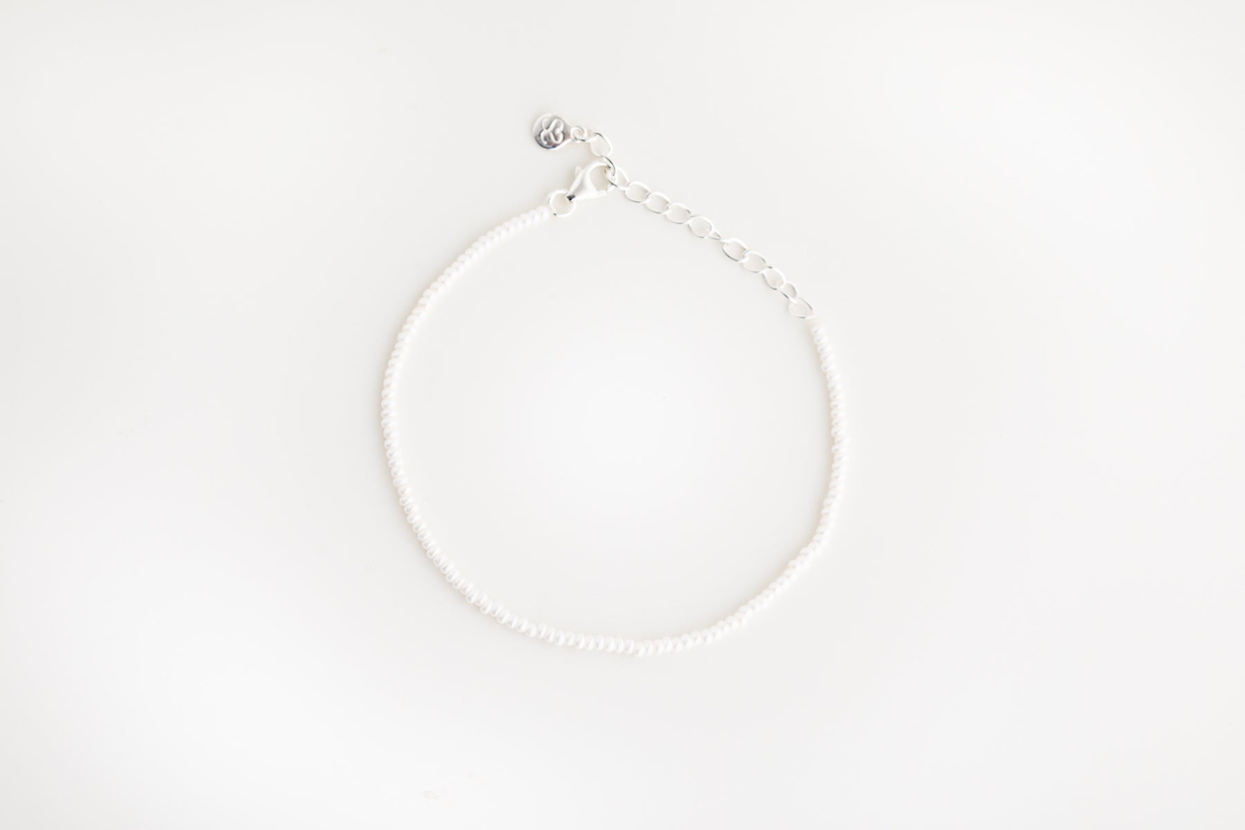 Tiny Silver Beaded Pearl Bracelet