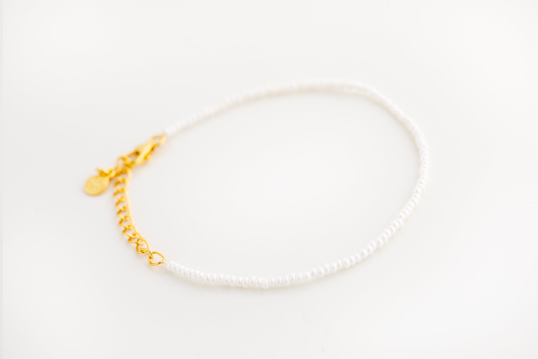 Tiny Gold Beaded Pearl Bracelet