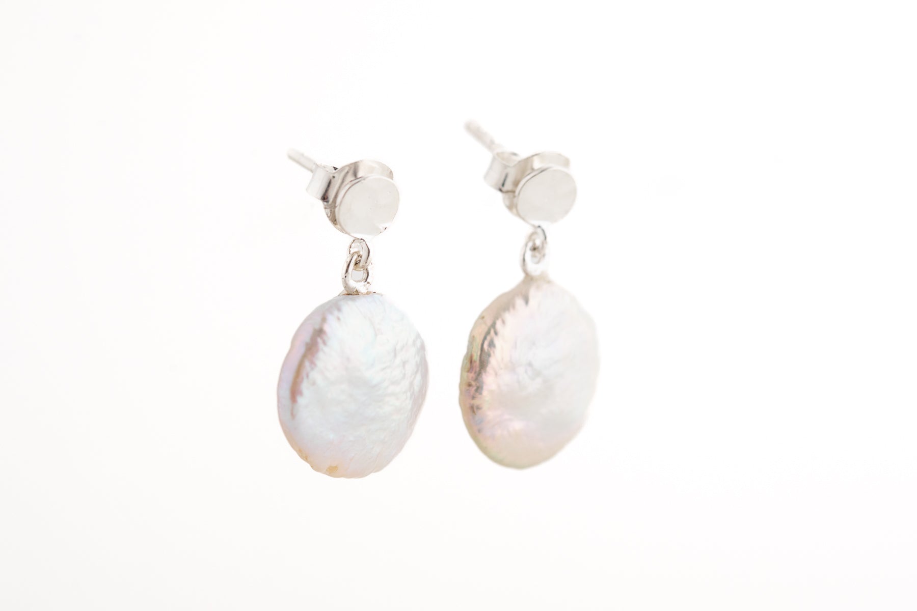 Silver Baroque Pearl Drop Earrings