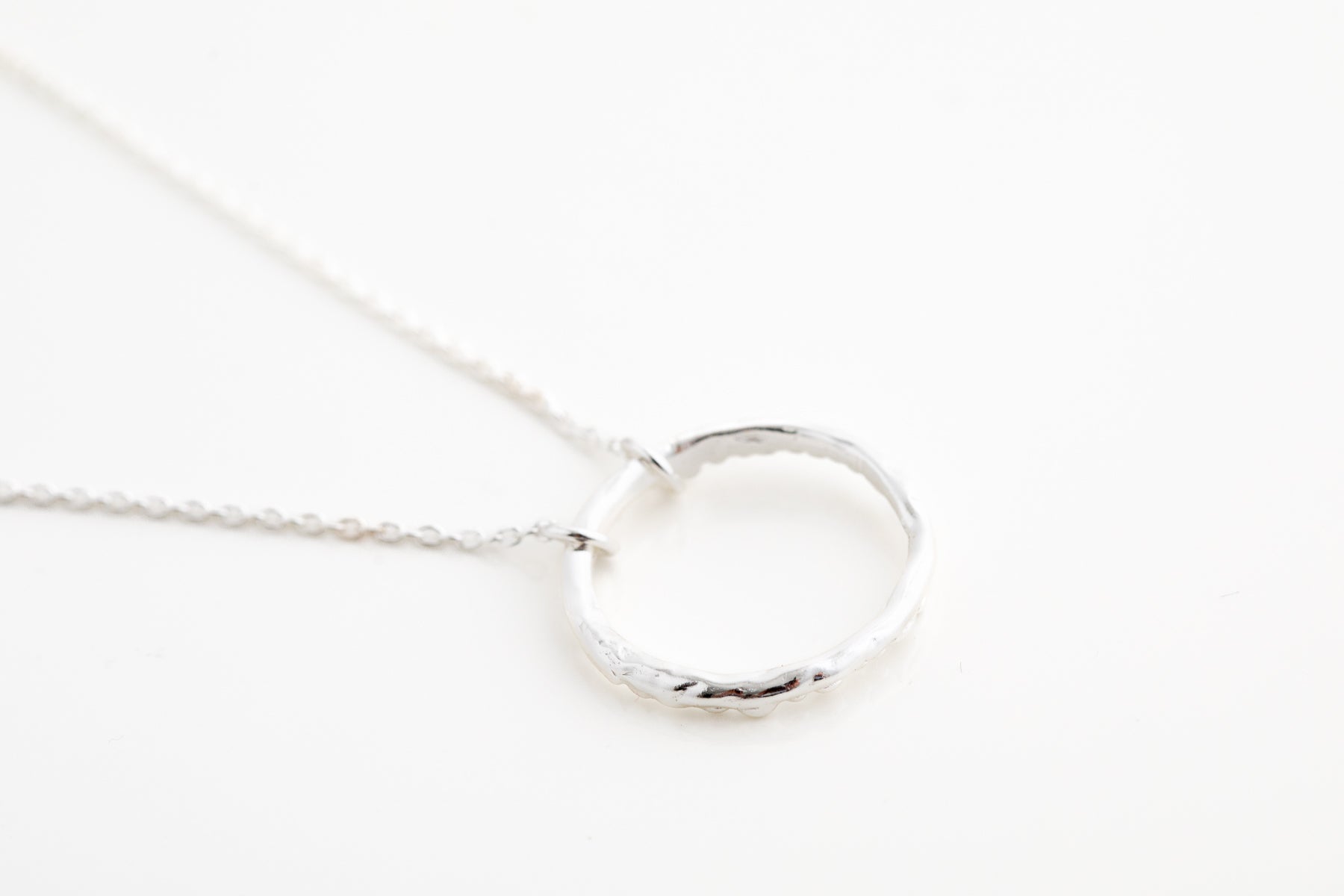Hammered Open Circle Necklace