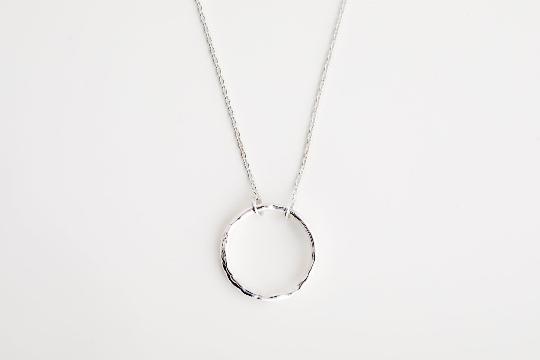 Hammered Open Circle Necklace