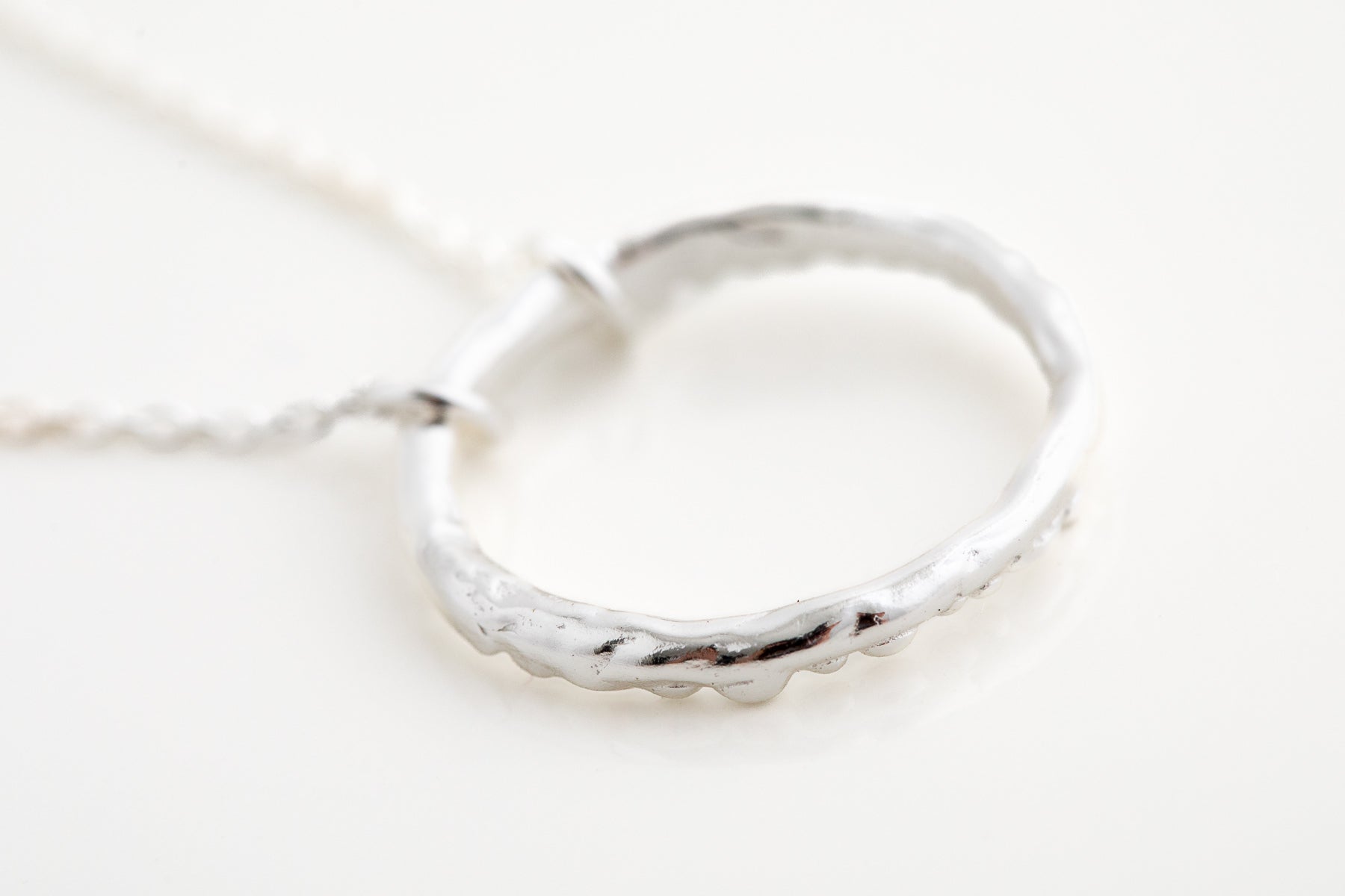 Hammered Open Circle Necklace