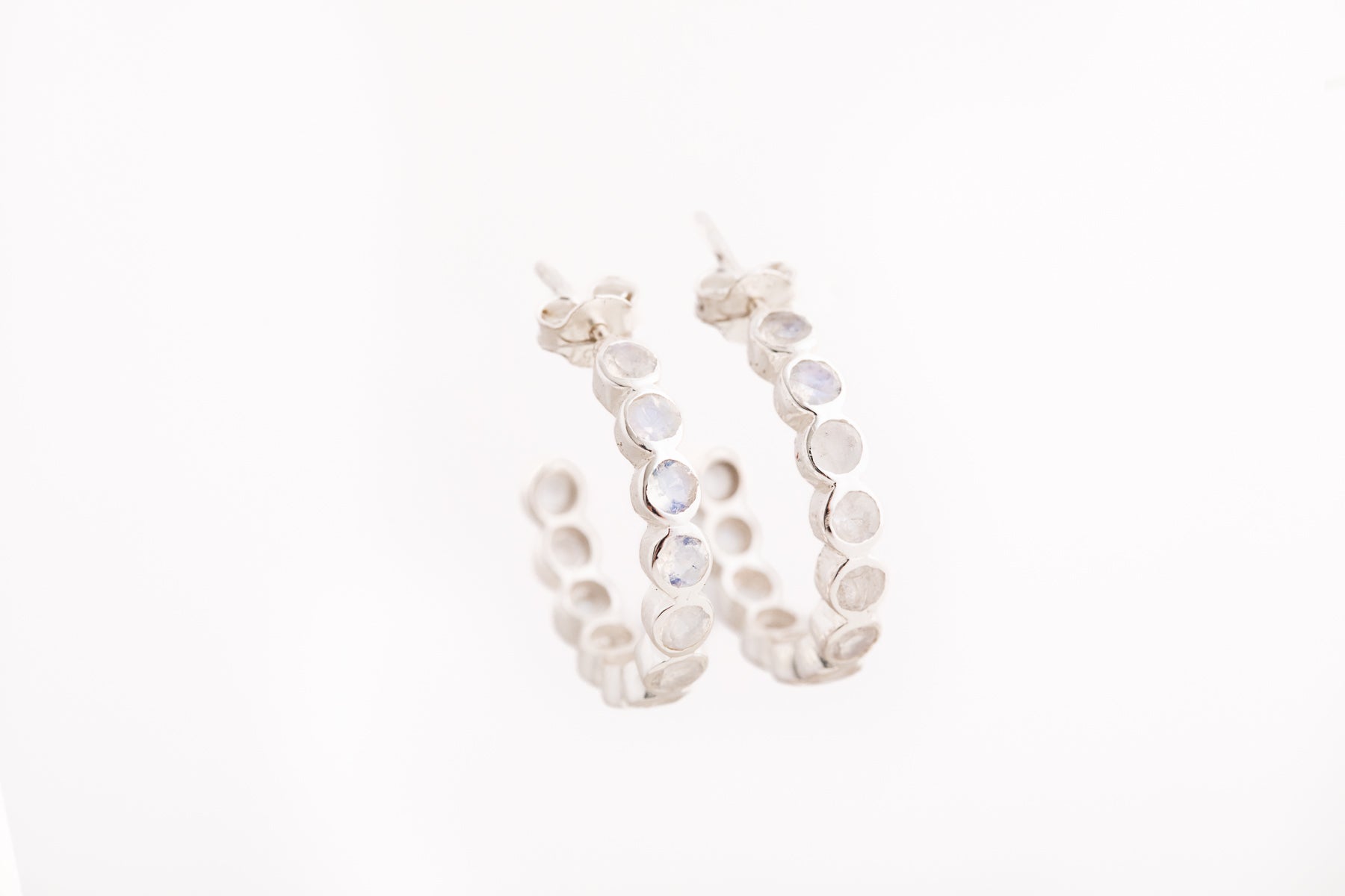 Moonstone Hoop Earrings