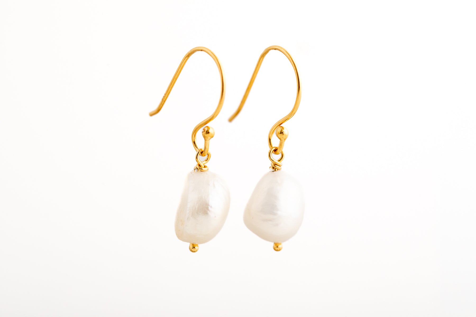 Gold Pearl Drop Earrings