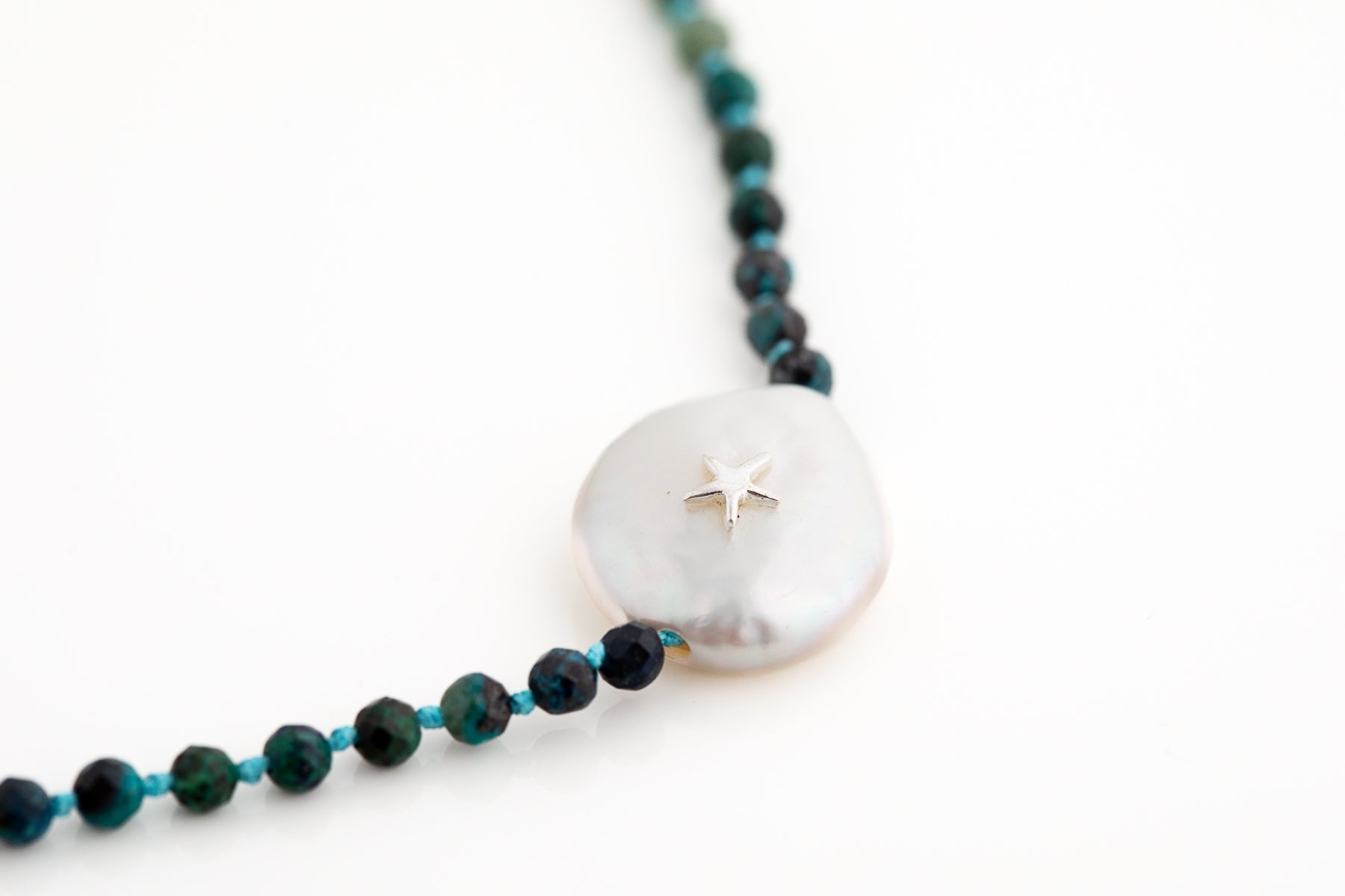 Chrysocolla and Pearl Necklace