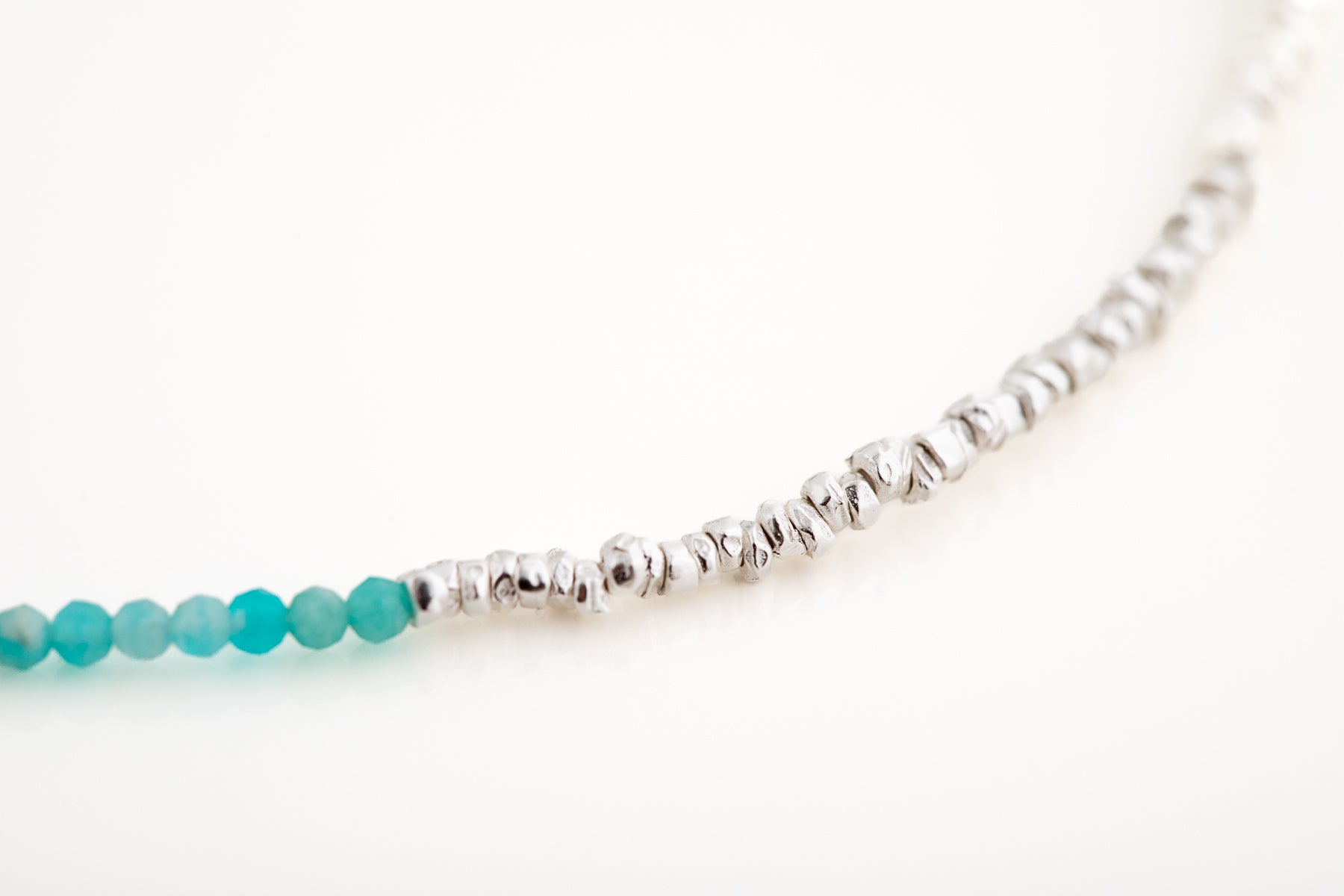 Amazonite and Silver Beaded Necklace