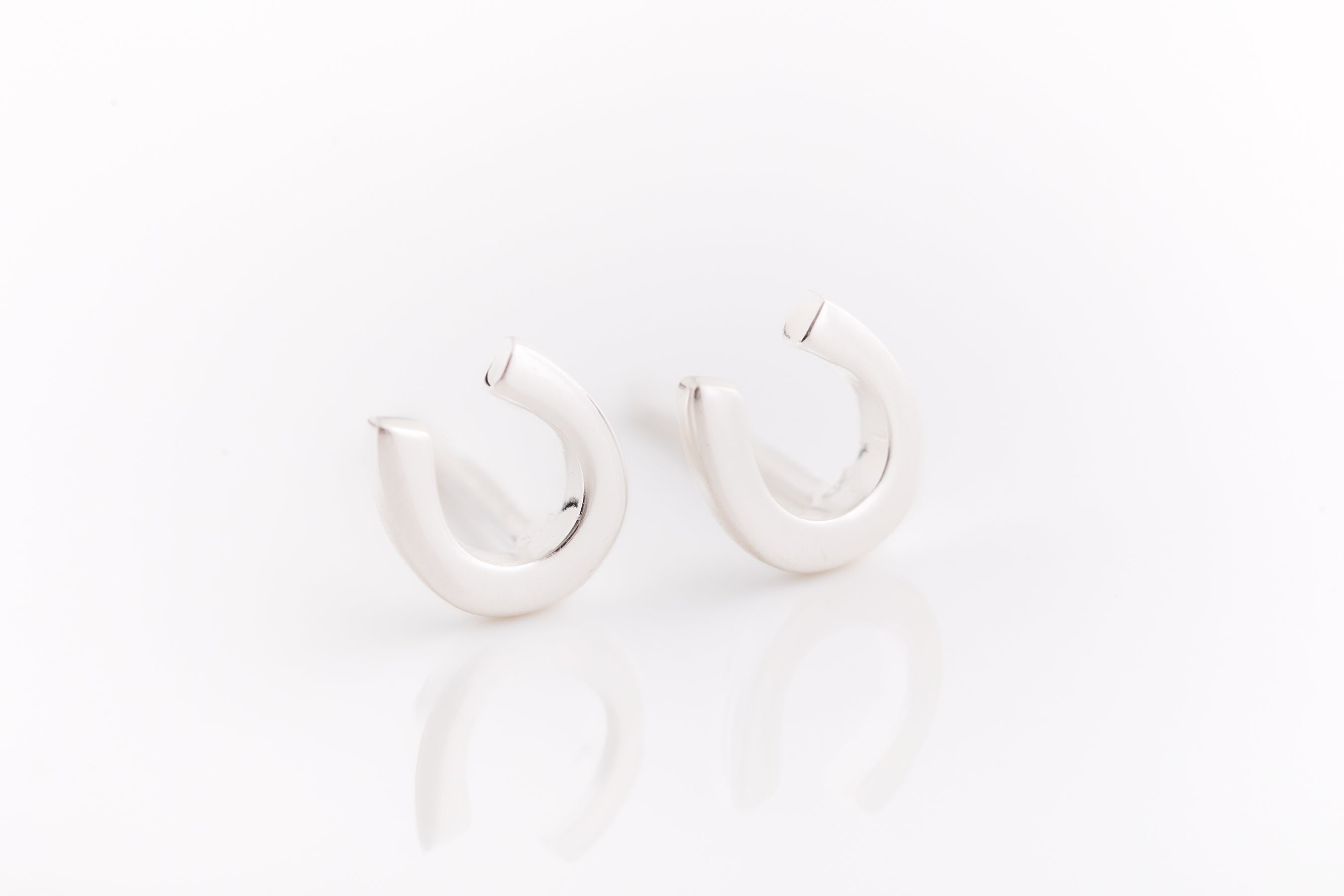 Silver Horseshoe Stud Earrings