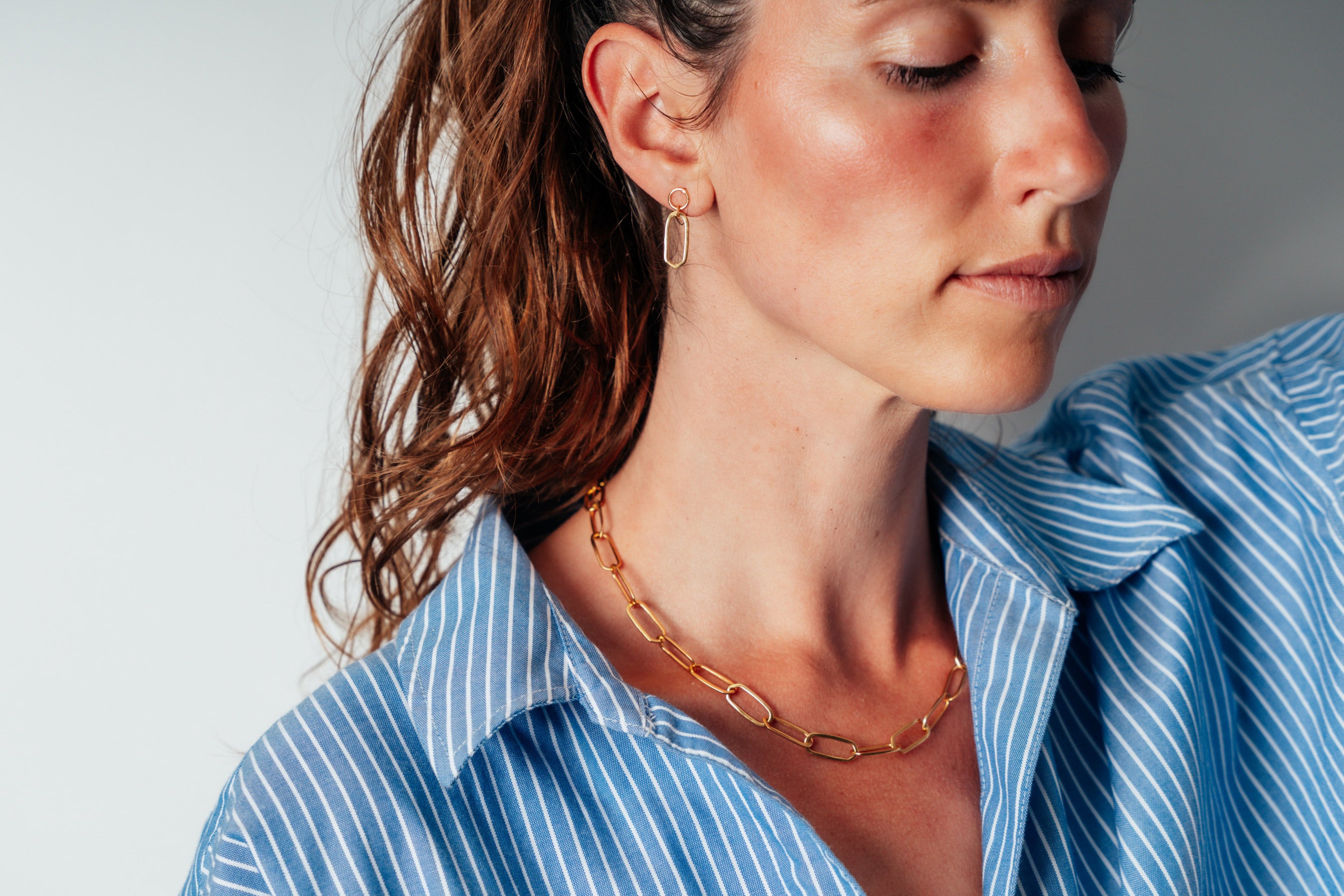 Gold Chain Link Earrings