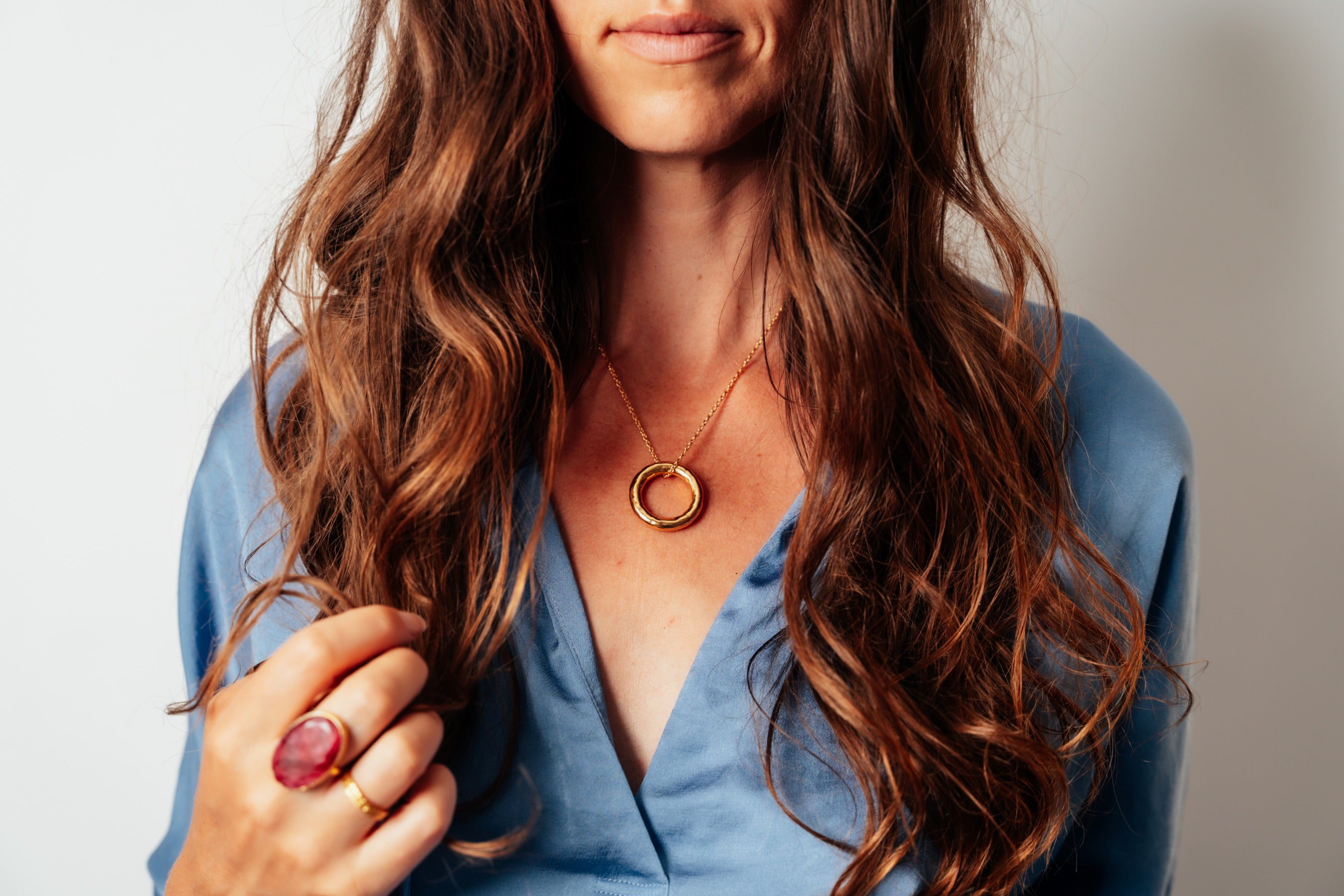 Large Gold Circle on Chain