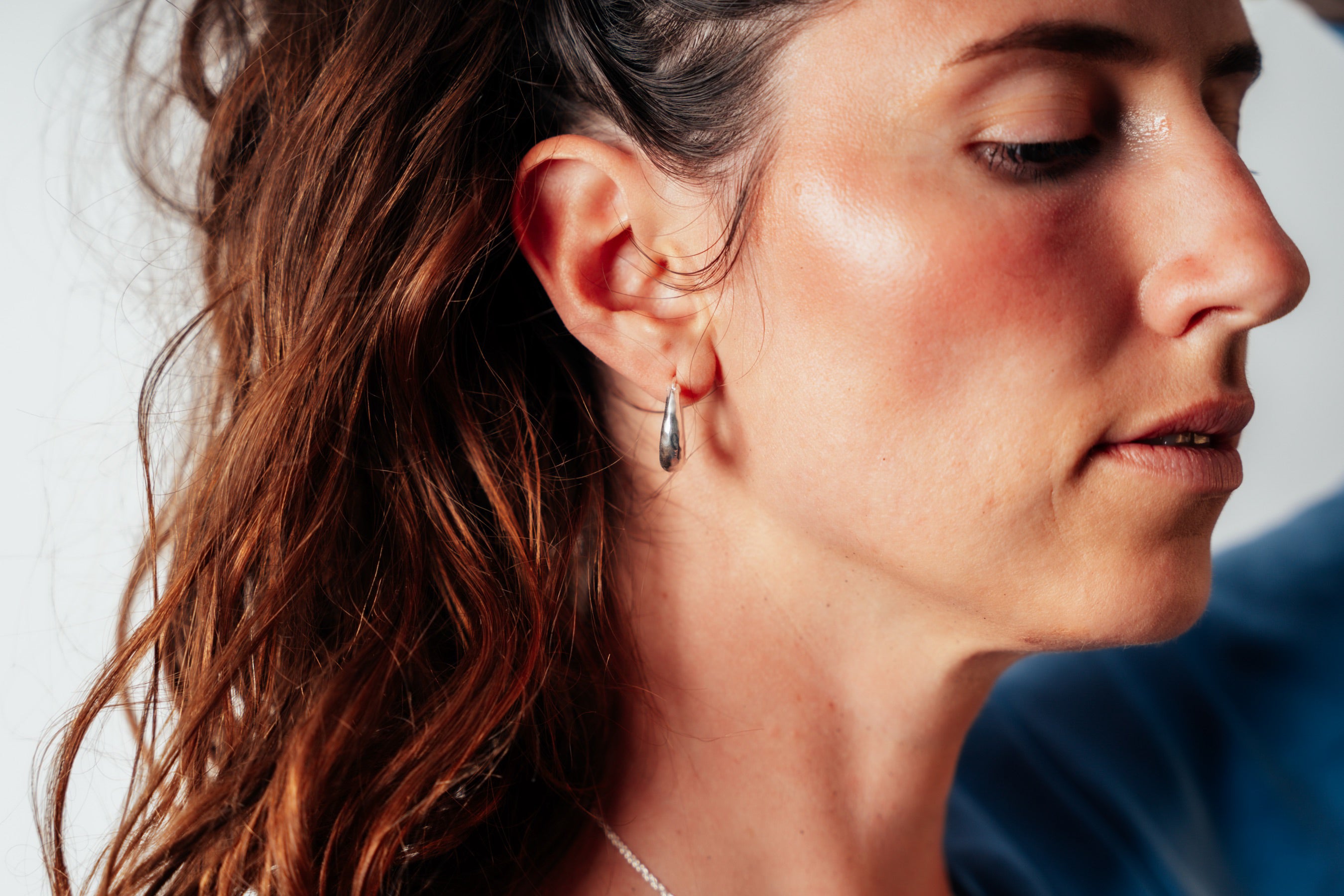 Silver Chunky Hammered Hoop Earrings
