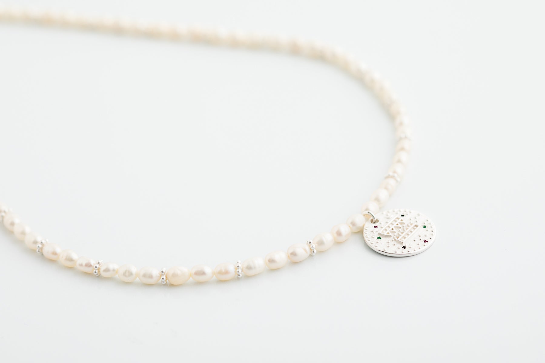 Silver Pearl Pendant Necklace