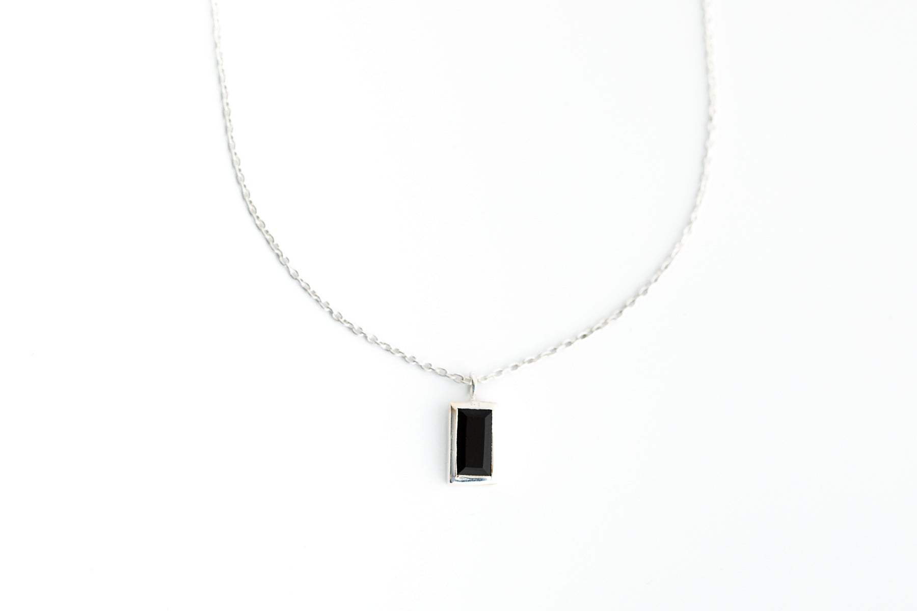 Black Onyx and Silver Necklace