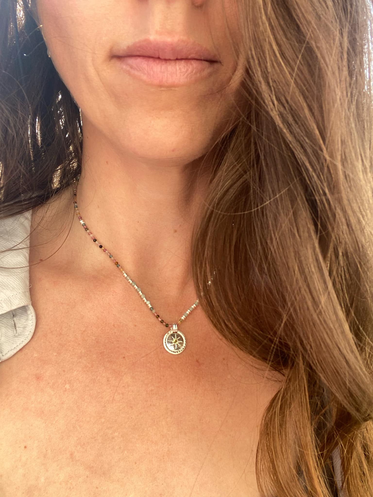 Multi Gemstone Neckace with Detachable Pendant