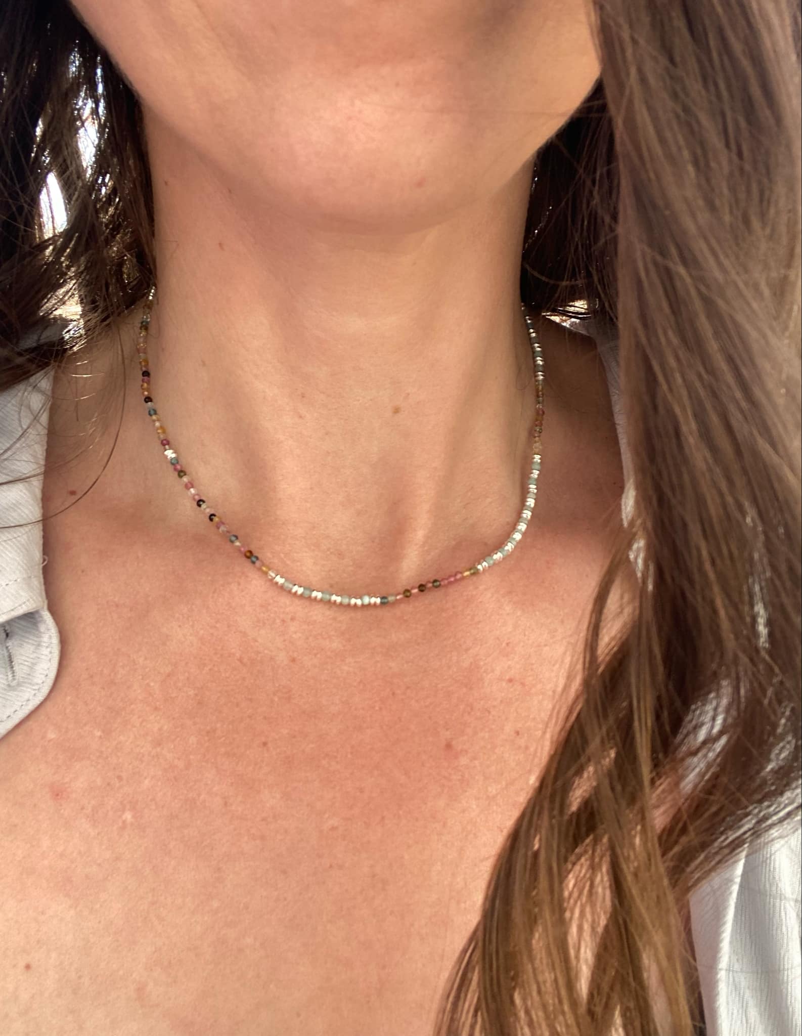 Multi Gemstone Neckace with Detachable Pendant