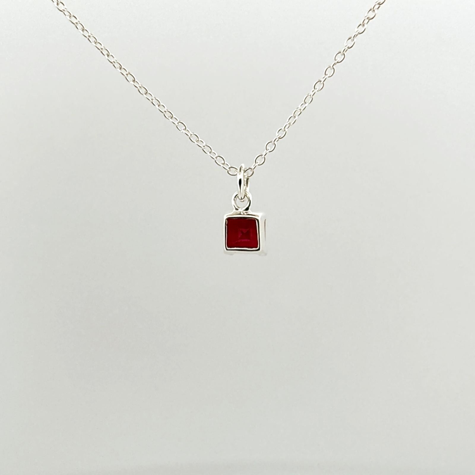 Square Birthstone Necklace
