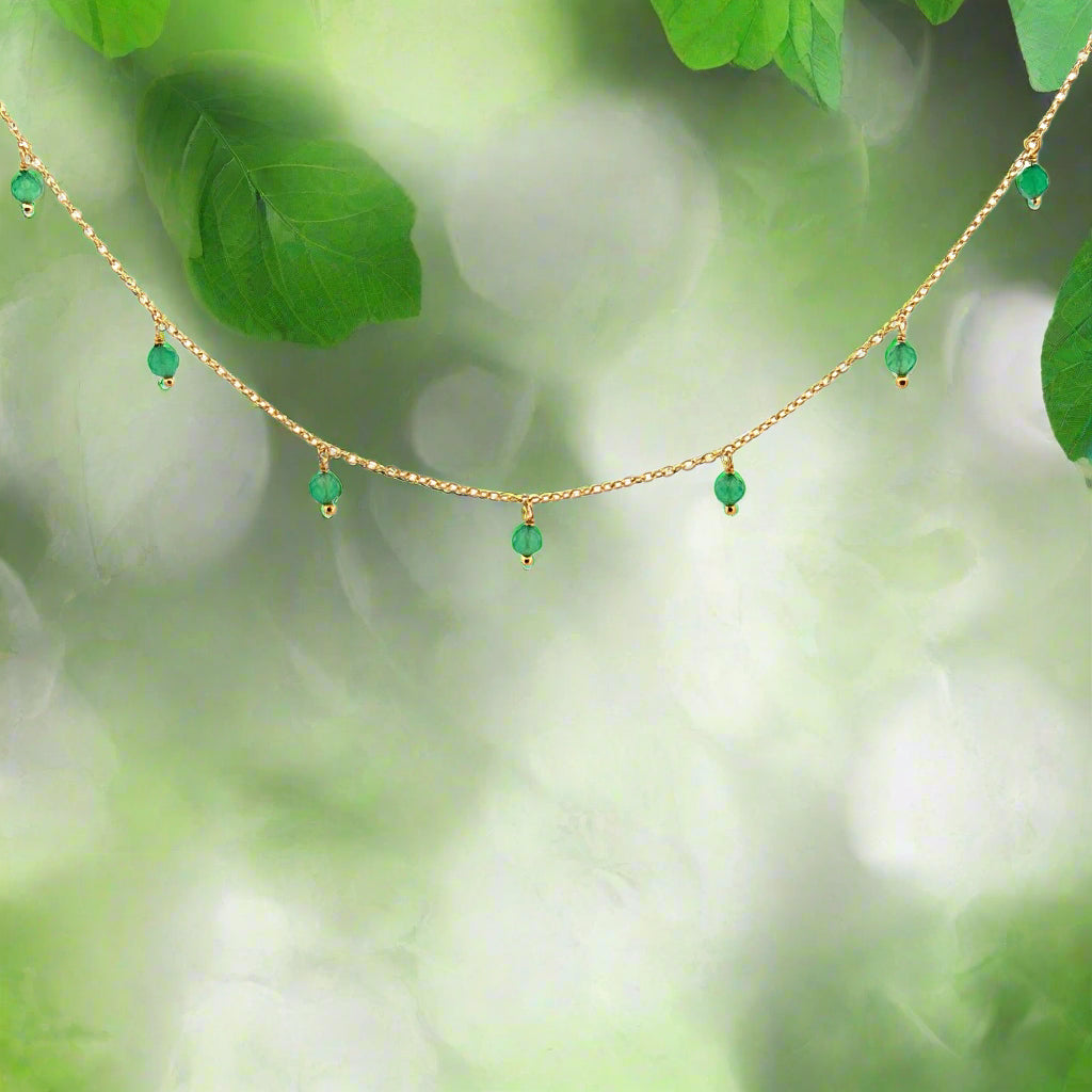 Gold Gemstone Beaded Necklace