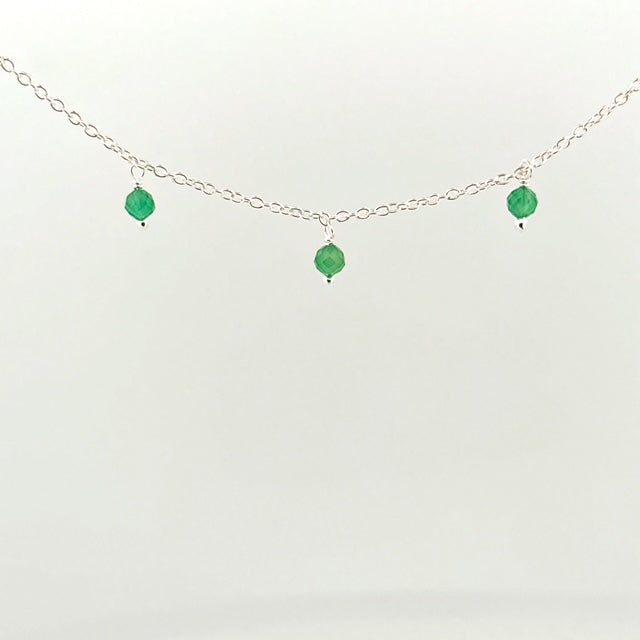 Silver Gemstone Beaded Necklace