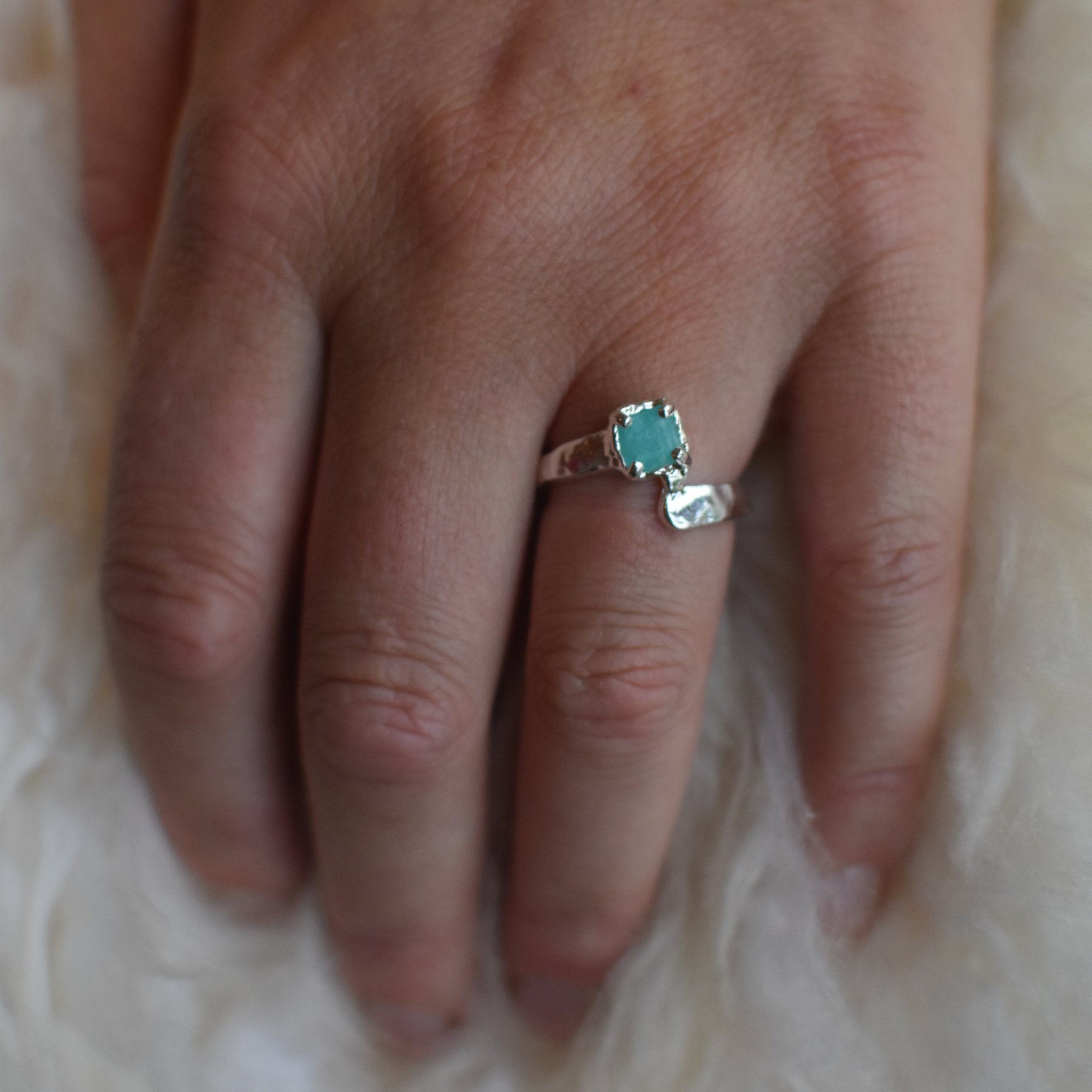Offset Amazonite Ring