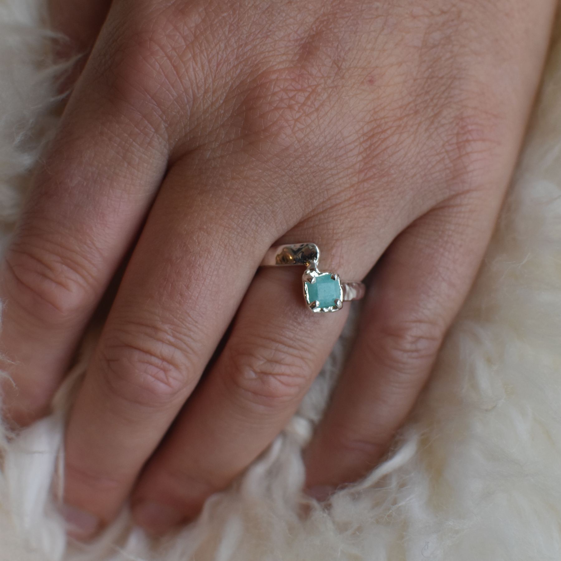 Offset Amazonite Ring