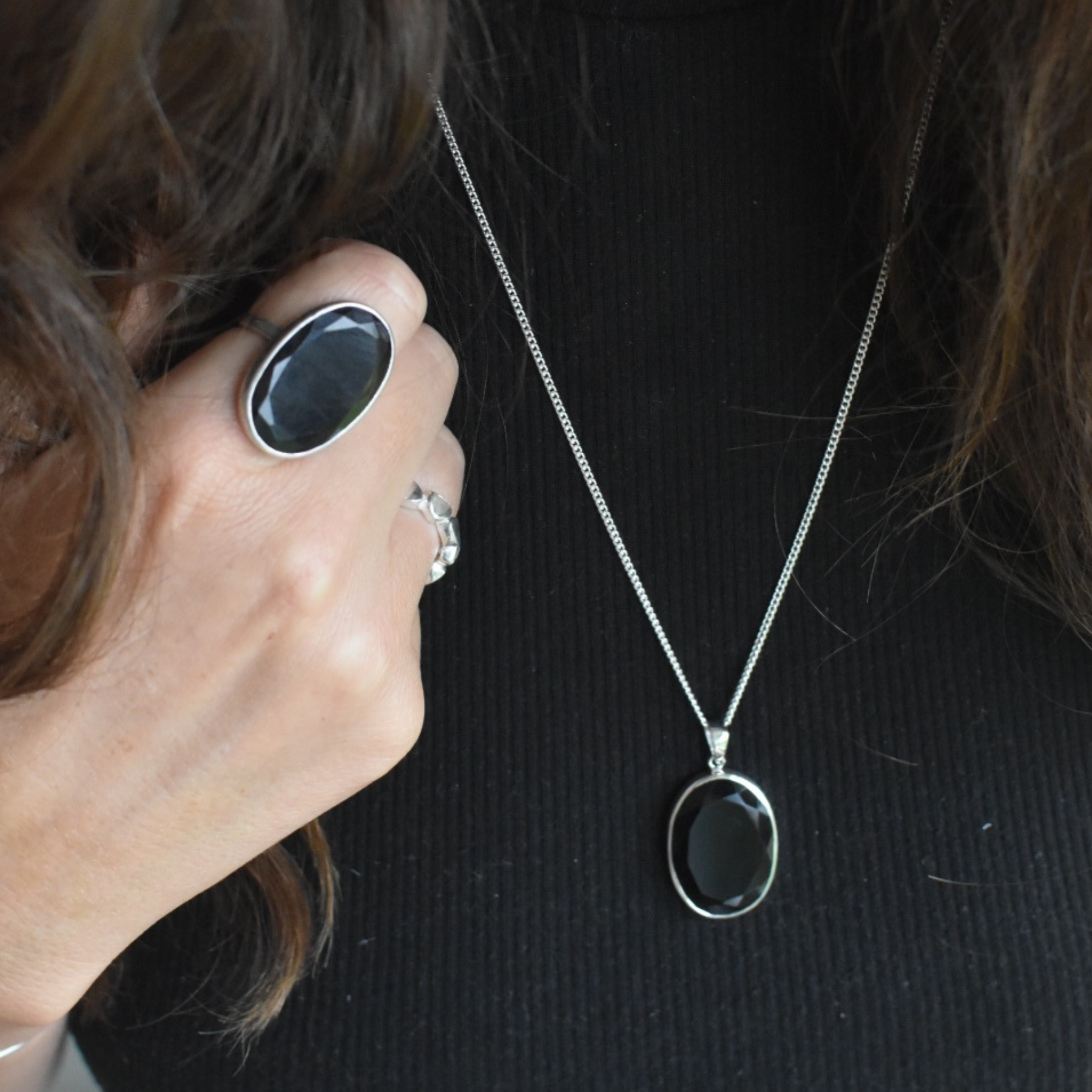 Large Black Onyx Ring