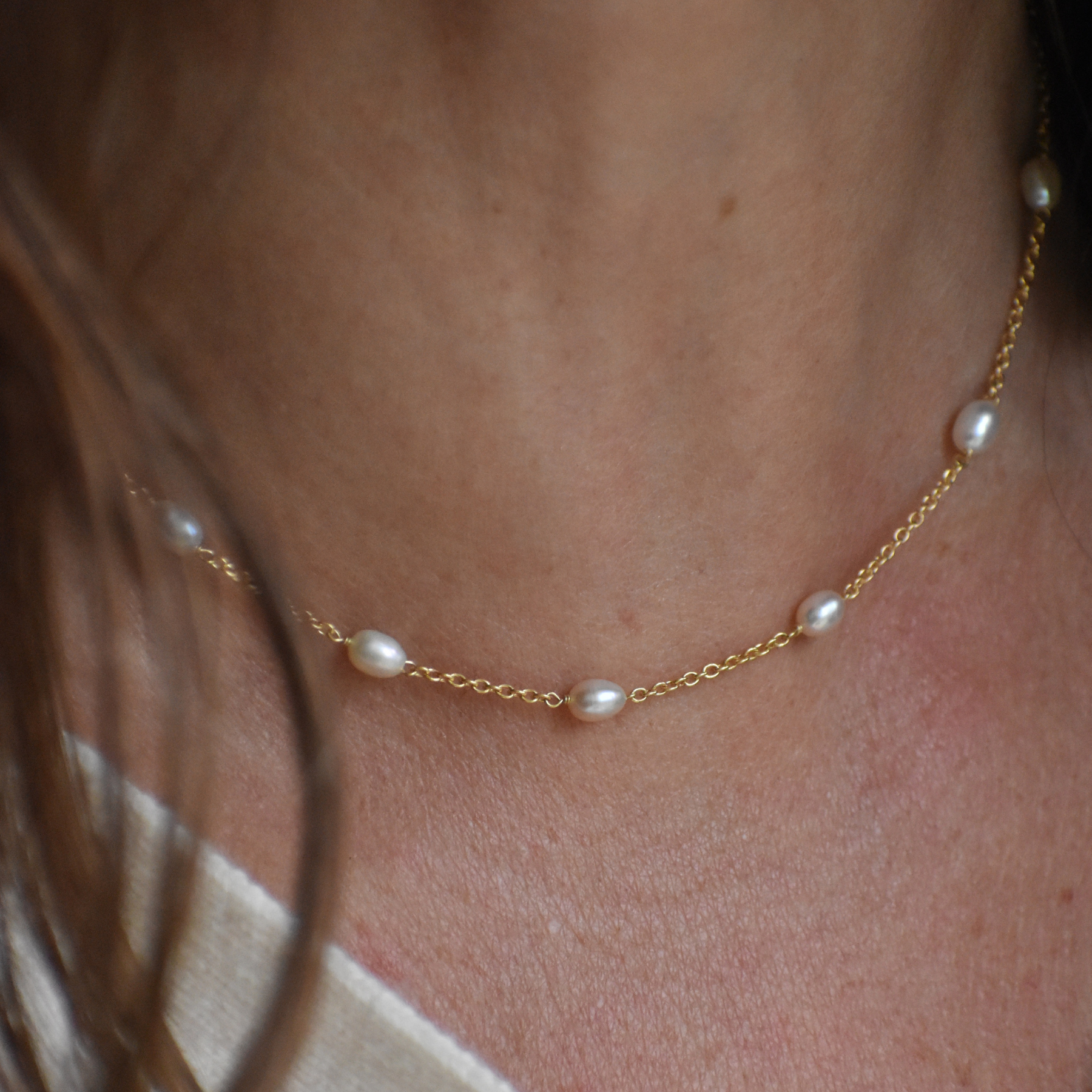Gold Multi Pearl Necklace