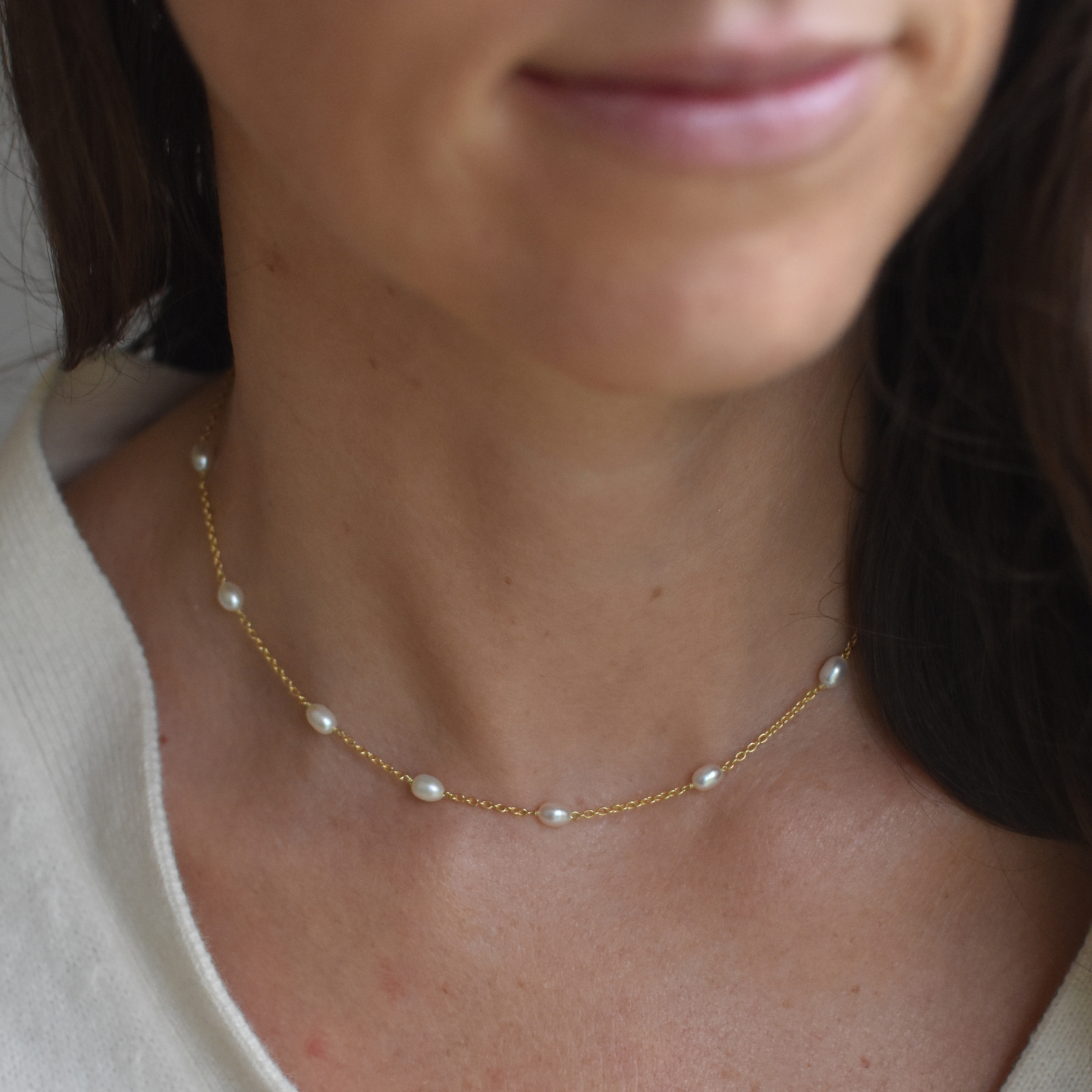 Gold Multi Pearl Necklace